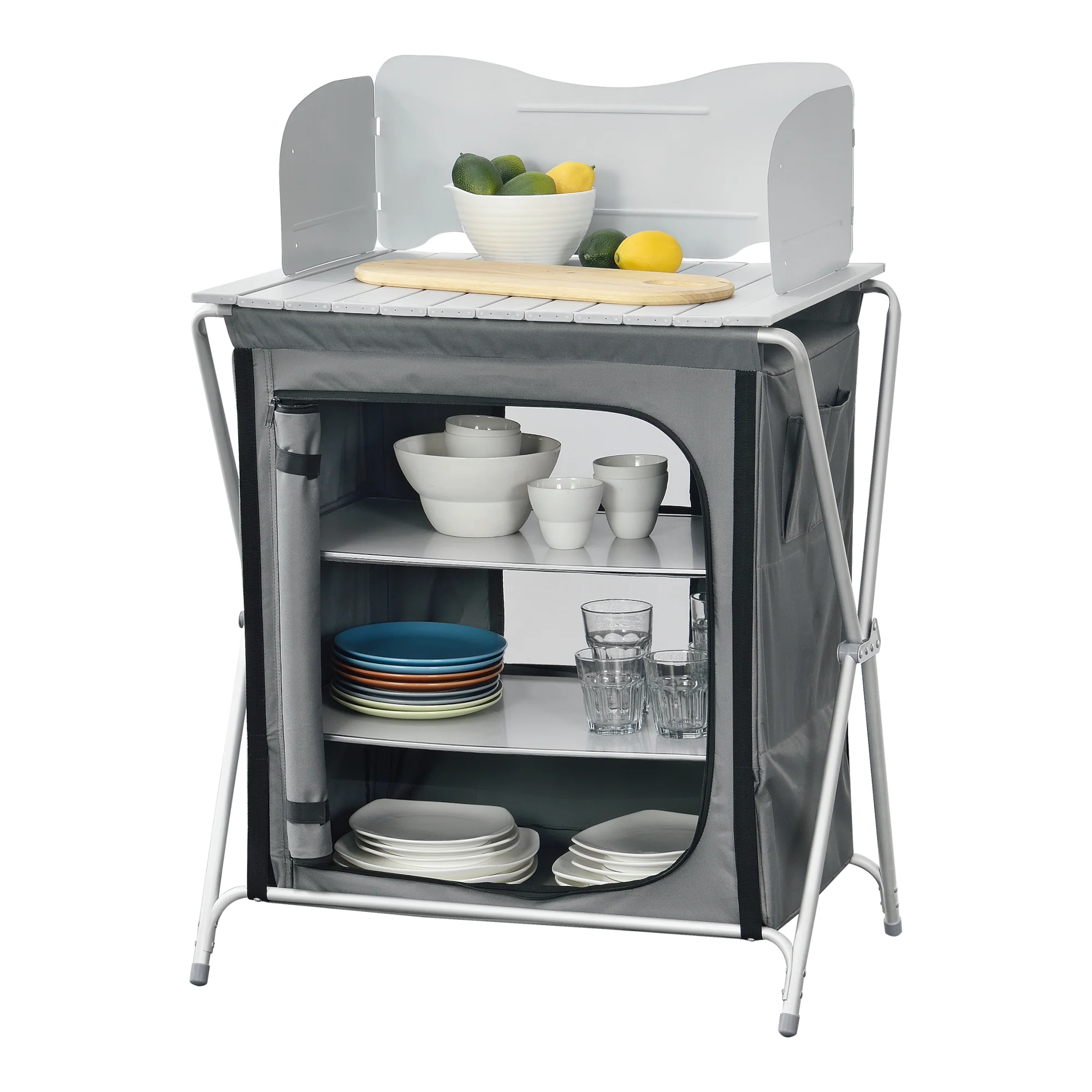 Campingkast Tullinge opvouwbaar donkergrijs [en.casa] - Image 3