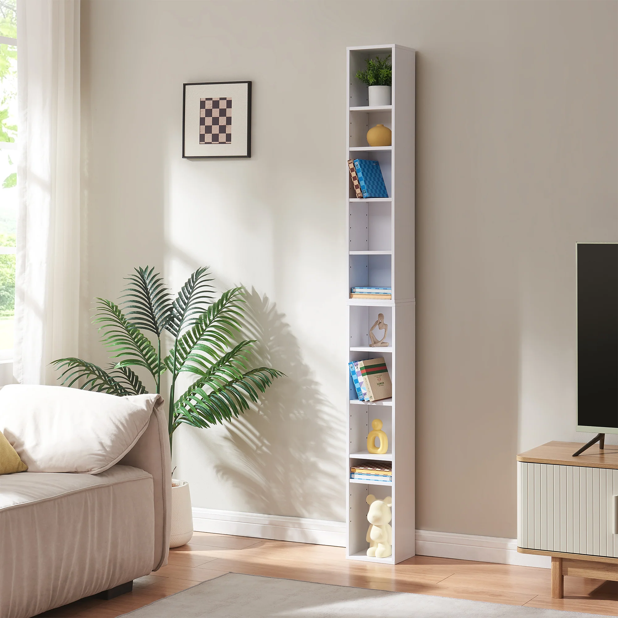 CD rek Tynset met 10 open vakken 187x20x17 cm [en.casa]