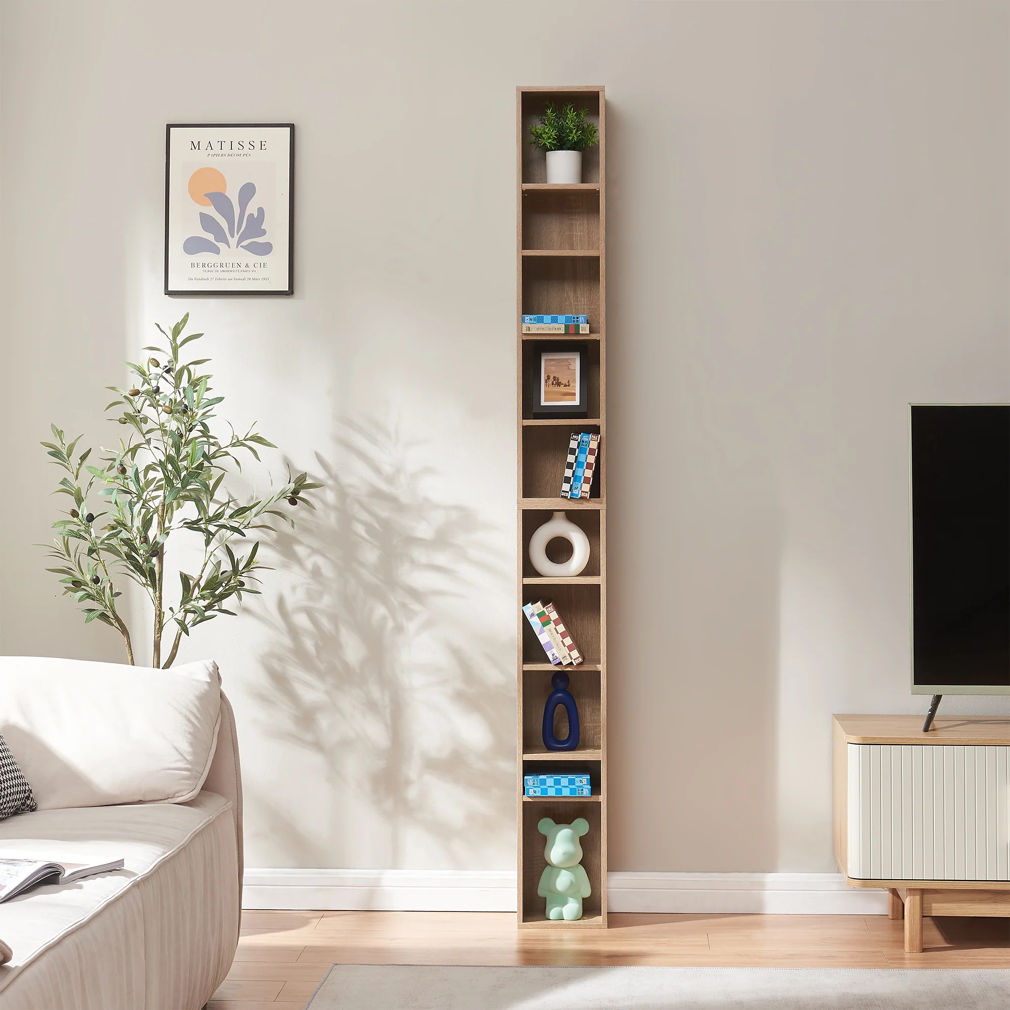 CD rek Tynset met 10 open vakken 187x20x17 cm [en.casa] - Image 2