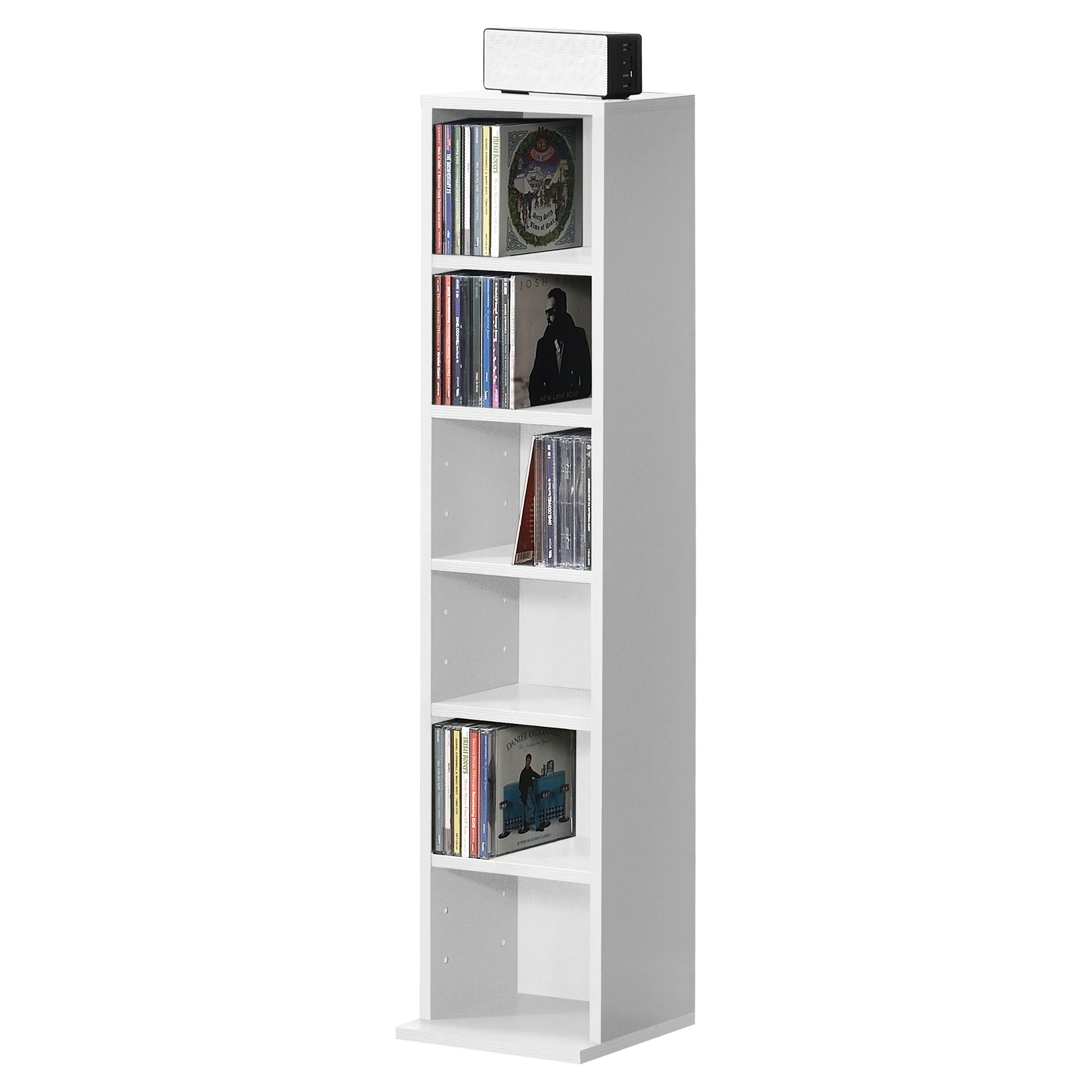 CD DVD kast vakkenkast met 6 planken 90x20x20 cm - verschillende kleuren