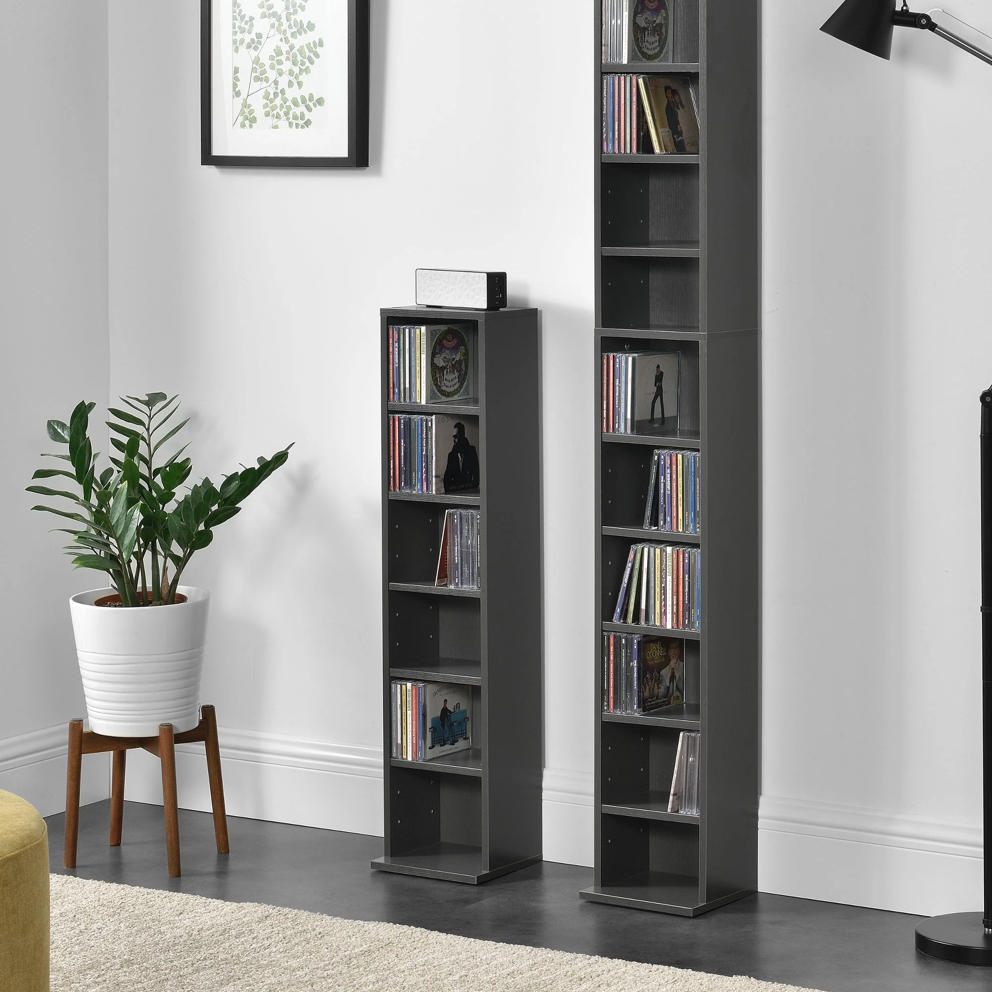 CD DVD kast vakkenkast met 6 planken 90x20x20 cm - verschillende kleuren - Image 8