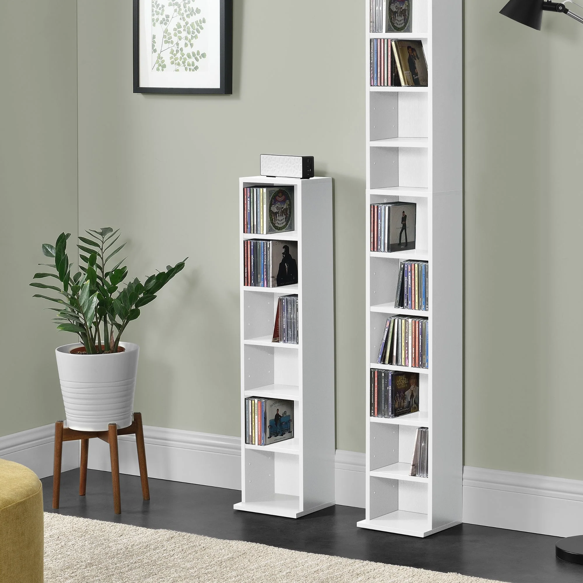 CD DVD kast vakkenkast met 6 planken 90x20x20 cm - verschillende kleuren - Image 9