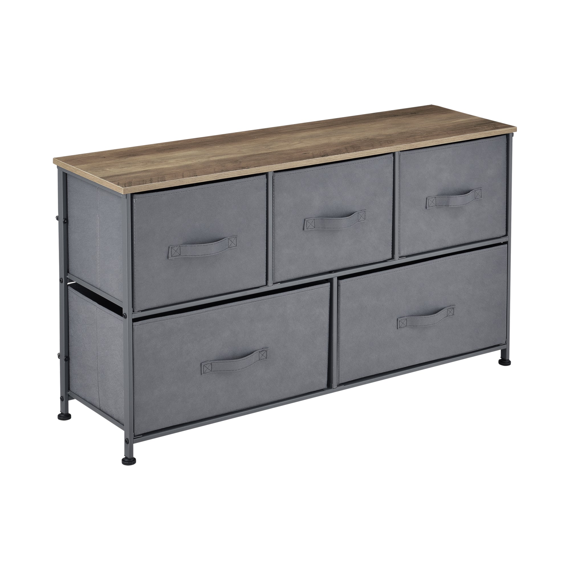 Commode met lades grijs stof en hout - 4 varianten - Image 2