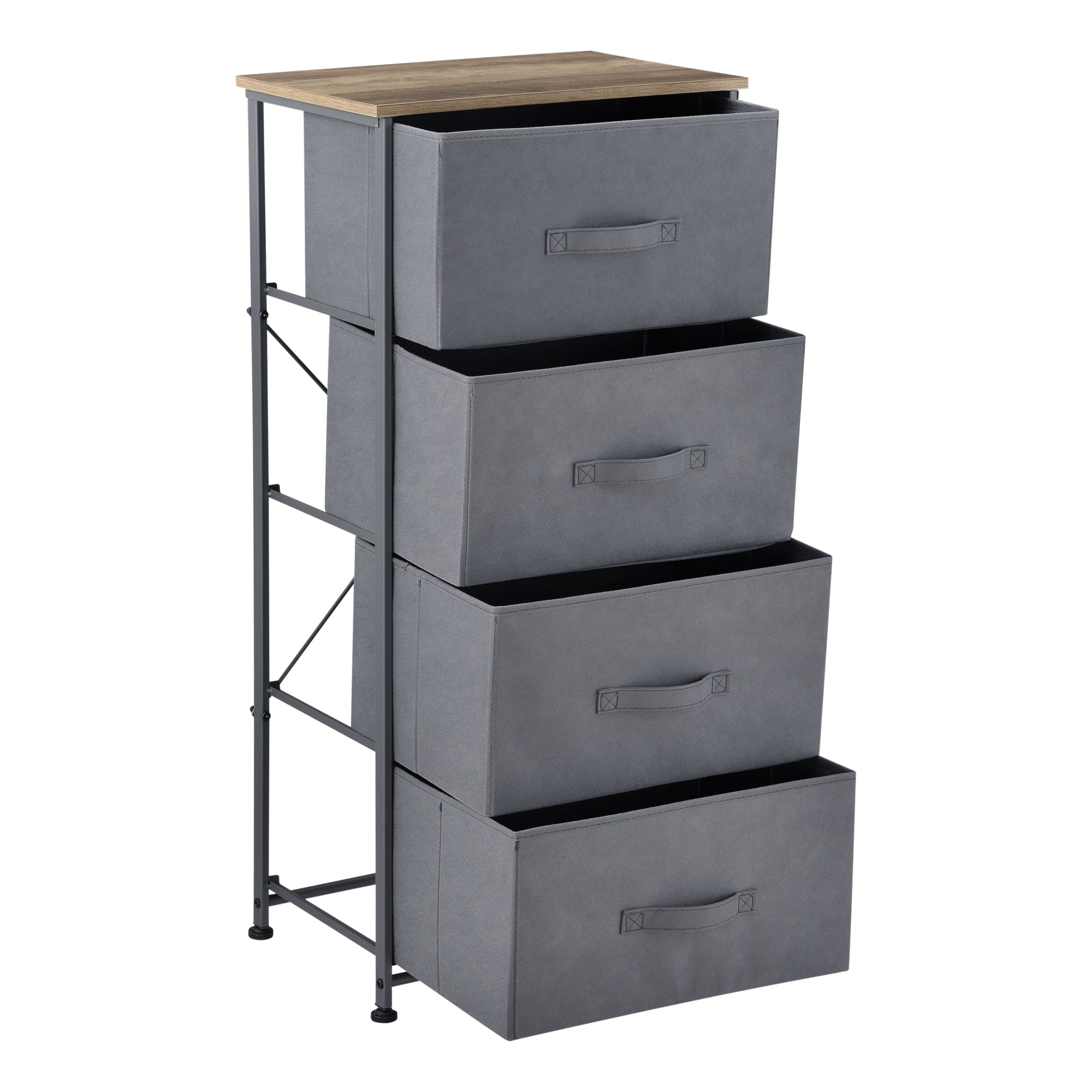 Commode met lades grijs stof en hout - 4 varianten - Image 3