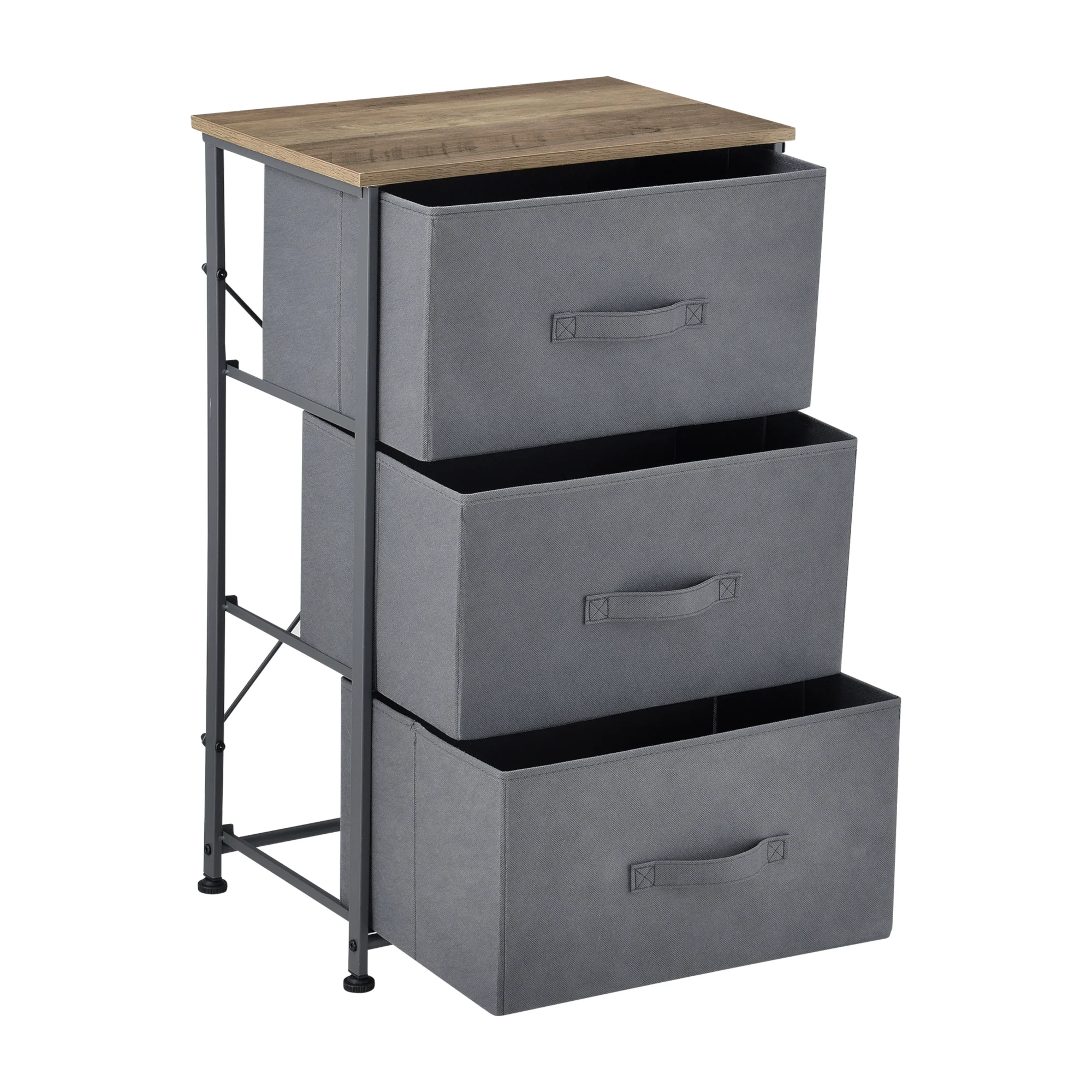 Commode met lades grijs stof en hout - 4 varianten - Image 4