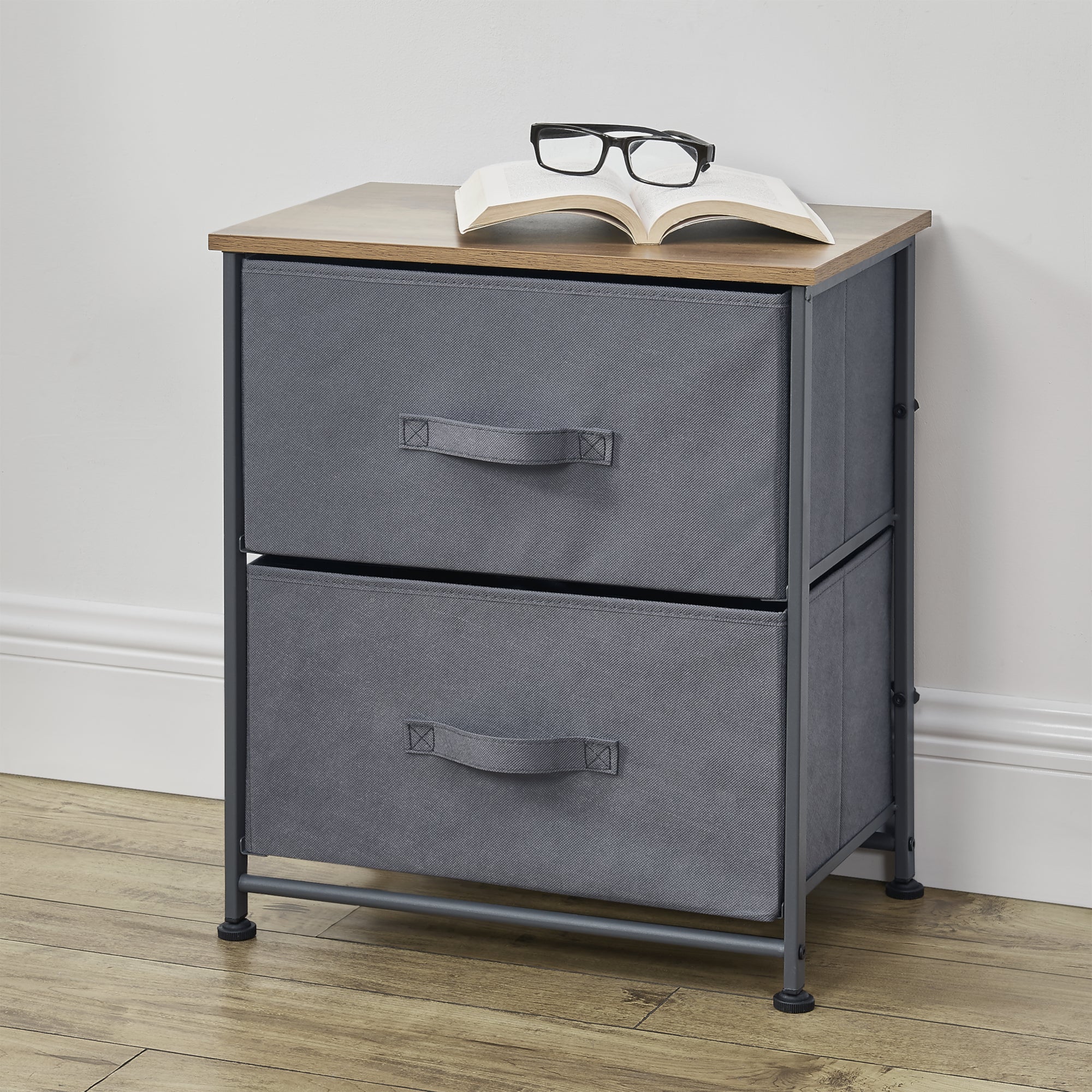 Commode met lades grijs stof en hout - 4 varianten - Image 9
