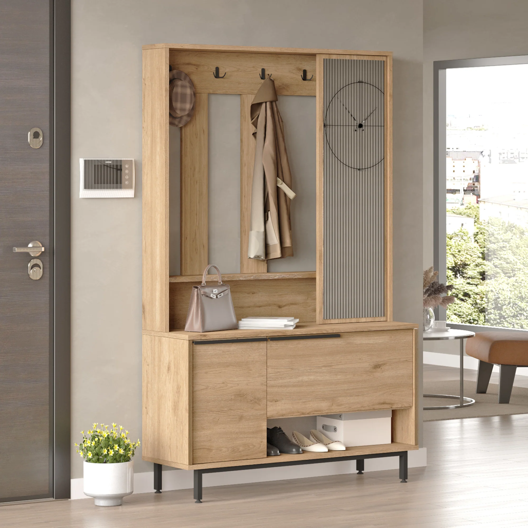 Halmeubel Vesanto halkast 178x112x35,5 cm [en.casa]