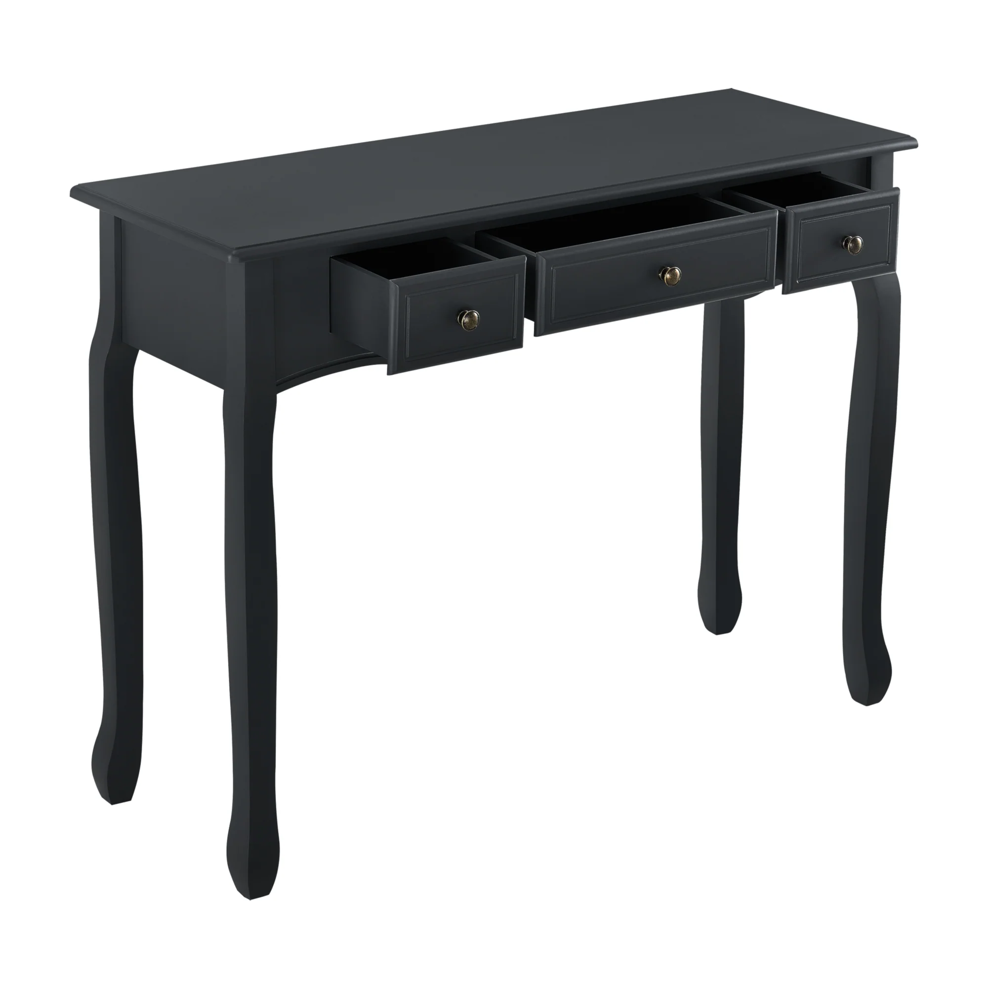 Console tafel sidetafel met 3 lades landelijk grenen en MDF 100x35x78 cm - 3 varianten - Image 3