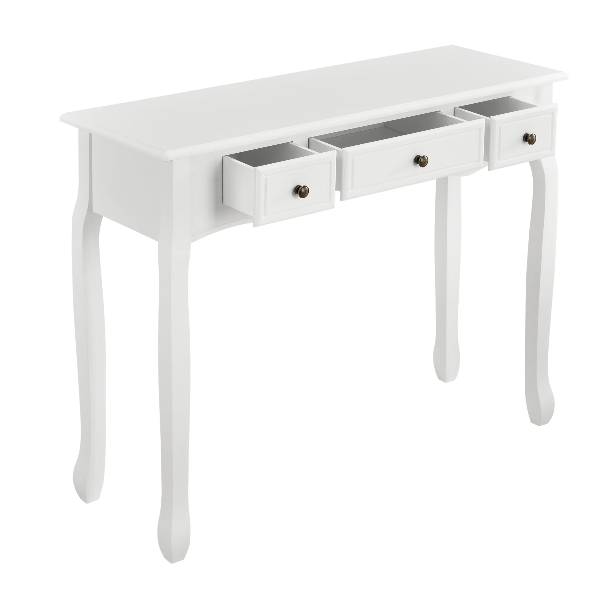 Console tafel sidetafel met 3 lades landelijk grenen en MDF 100x35x78 cm - 3 varianten - Image 4