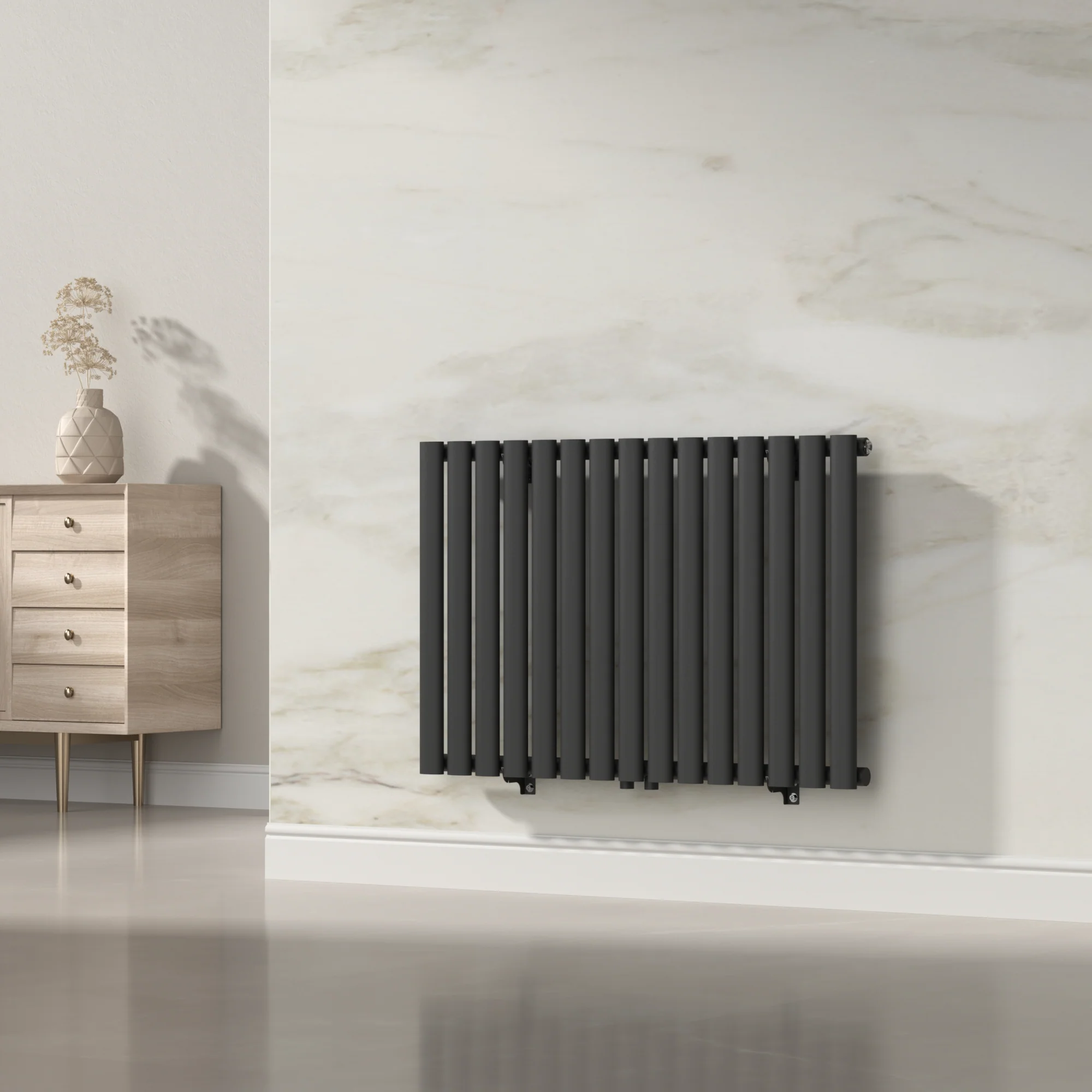 [neu.haus] Designradiator Nore 60x90x5,6 cm zwart - Image 2