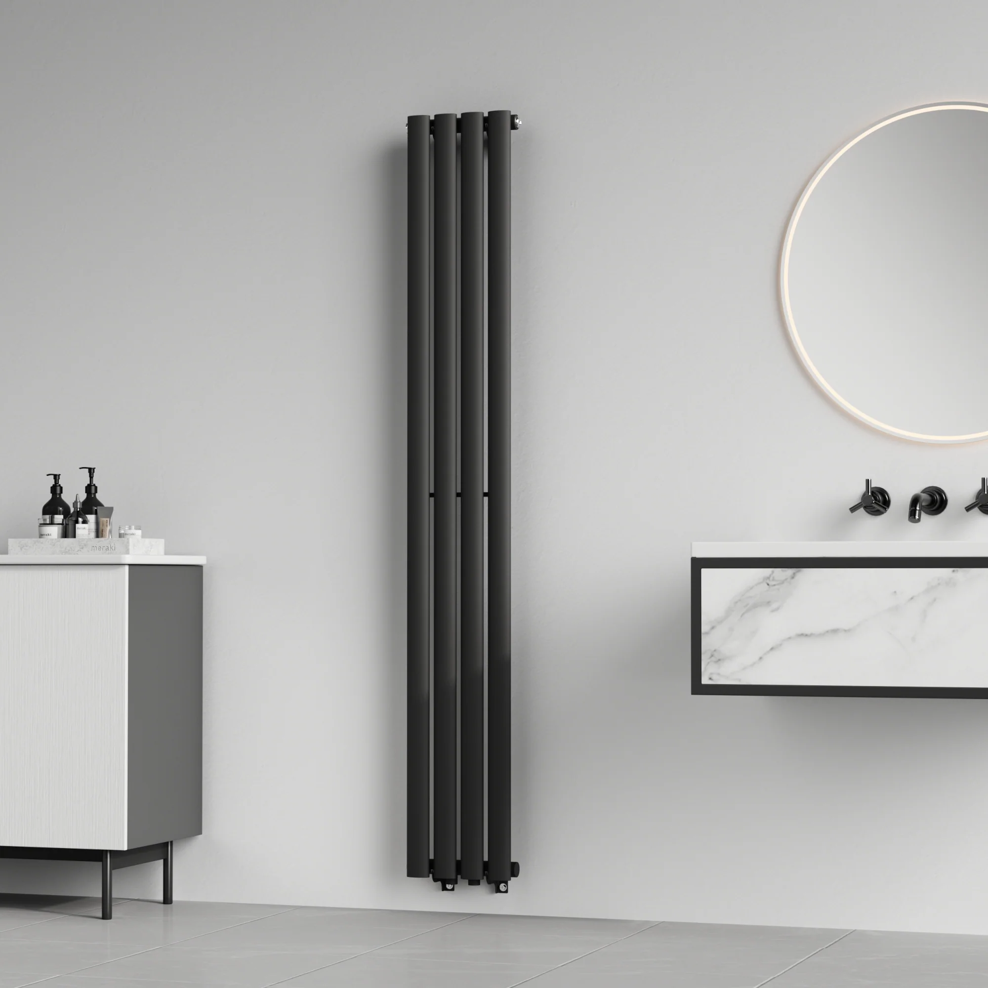 [neu.haus] Designradiator Nore 160x24x5,6 cm zwart - Image 2