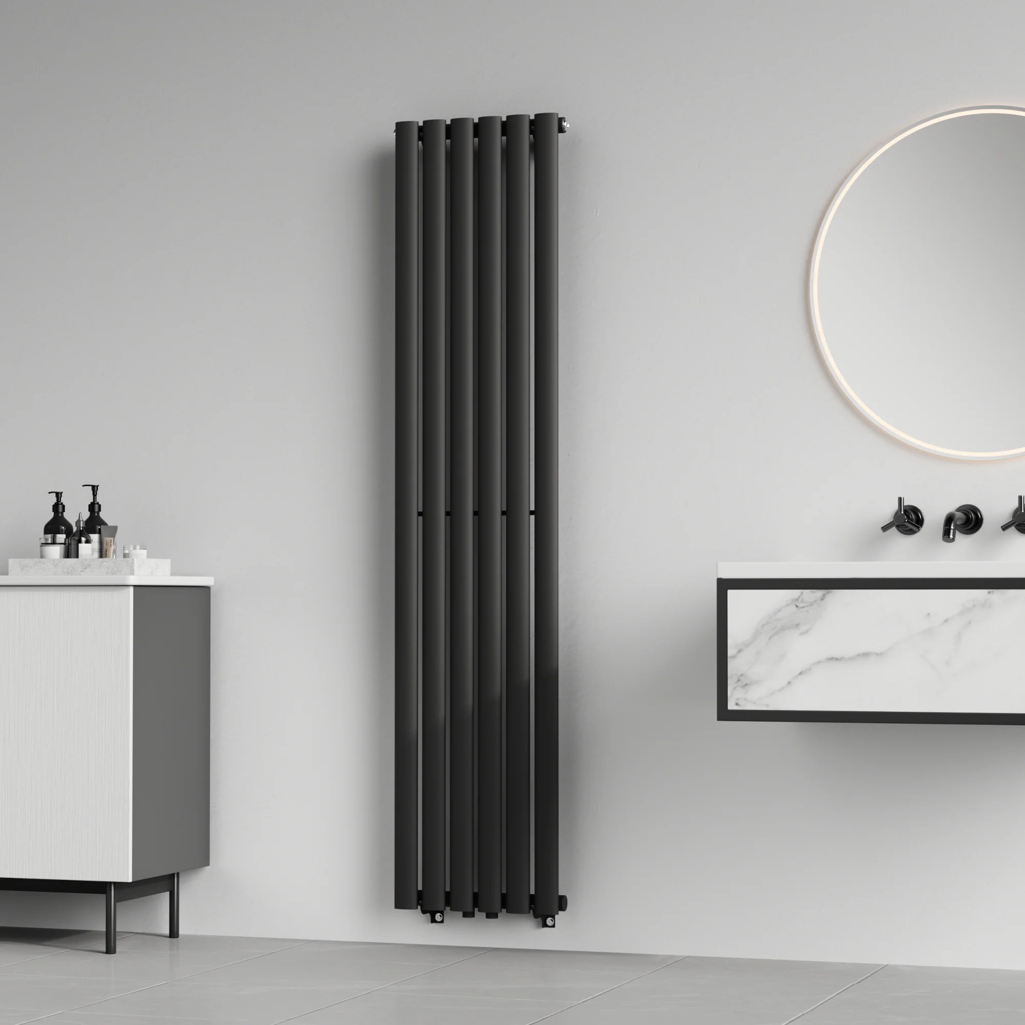 [neu.haus] Designradiator Nore 160x36x5,6 cm zwart - Image 2