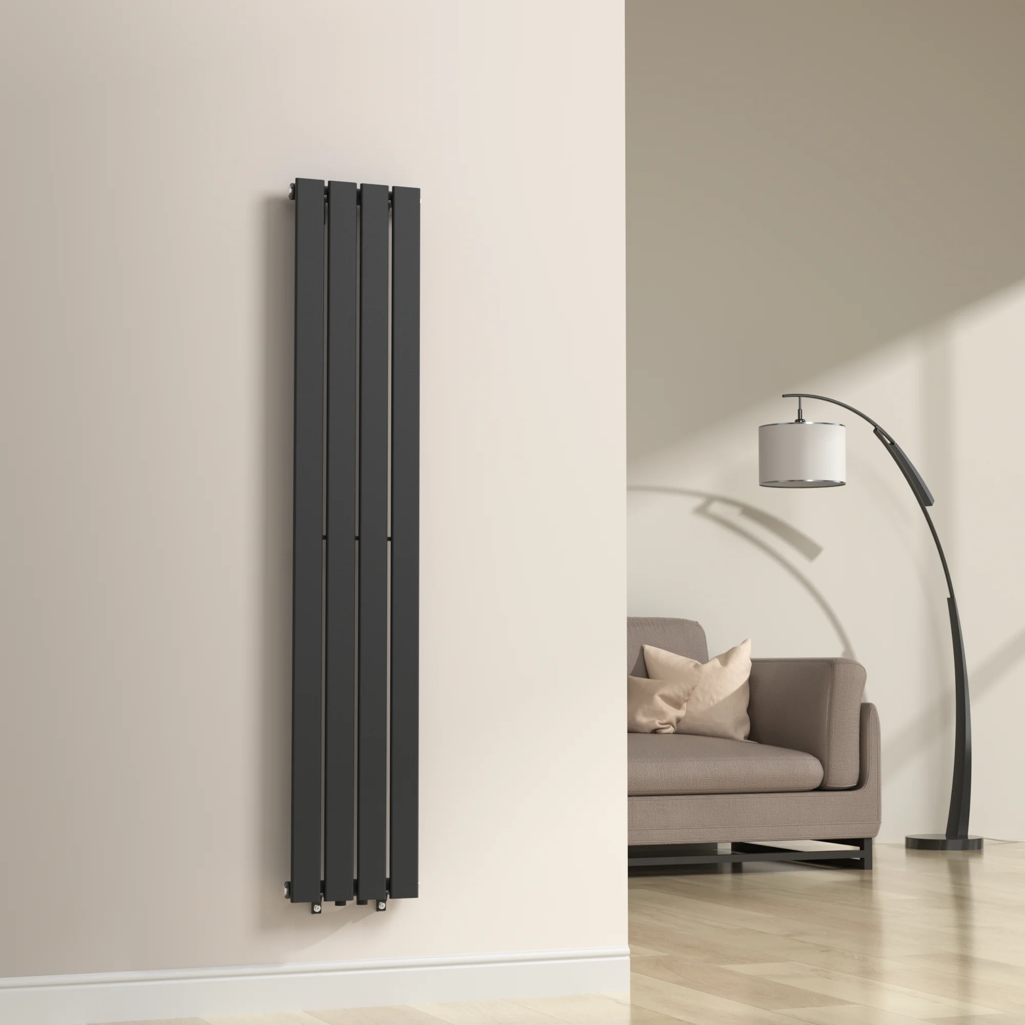 [neu.haus] Designradiator Nore 160x30x5,2 cm zwart - Image 2