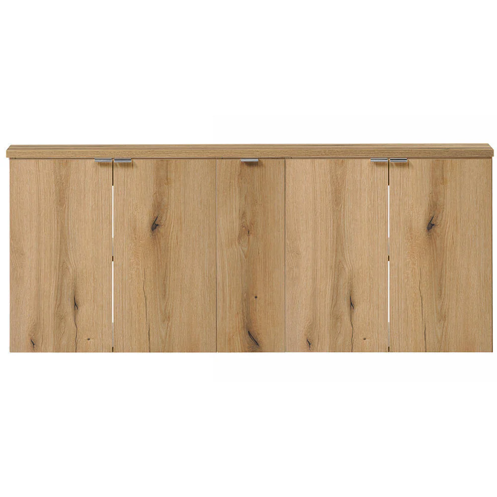 Wastafelonderkast Newport 140x60x40 cm met deuren en lades eikenkleurig [en.casa] - Image 2