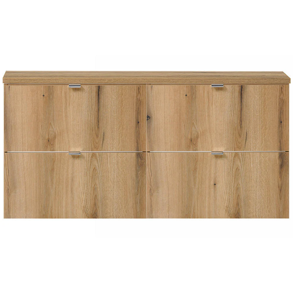 Wastafelonderkast Newport met 4 lades en wastafelblad eikenkleurig [en.casa] - Image 3