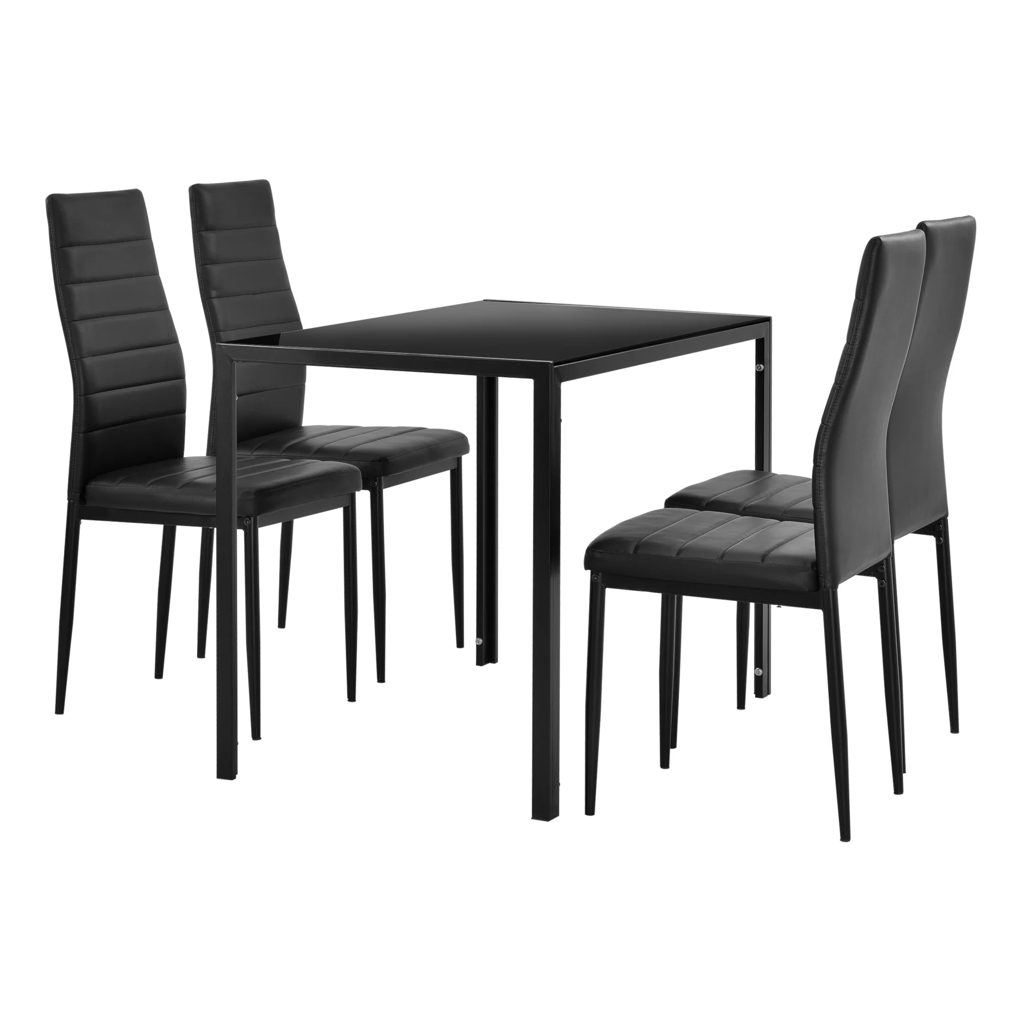 Eetkamerset eethoek Porvoo 5-delig gehard glas tafel met stoelen - verschillende kleuren - Image 2