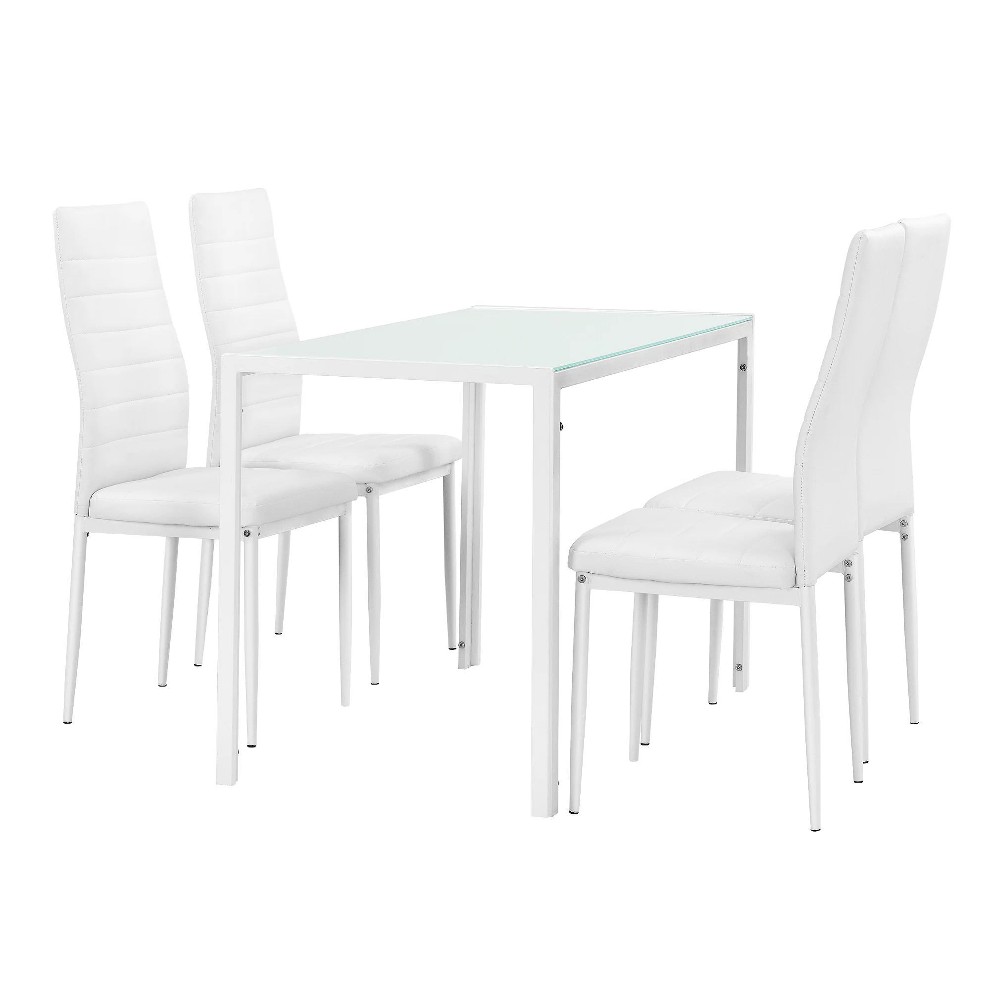 Eetkamerset eethoek Porvoo 5-delig gehard glas tafel met stoelen - verschillende kleuren - Image 3