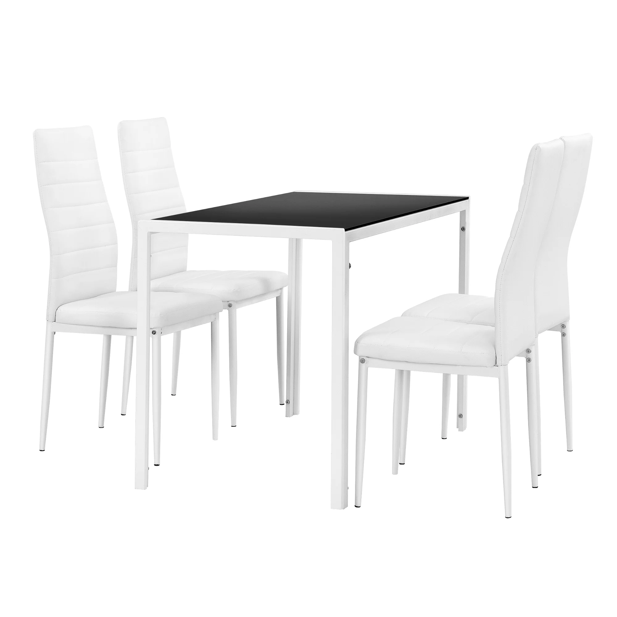 Eetkamerset eethoek Porvoo 5-delig gehard glas tafel met stoelen - verschillende kleuren - Image 5