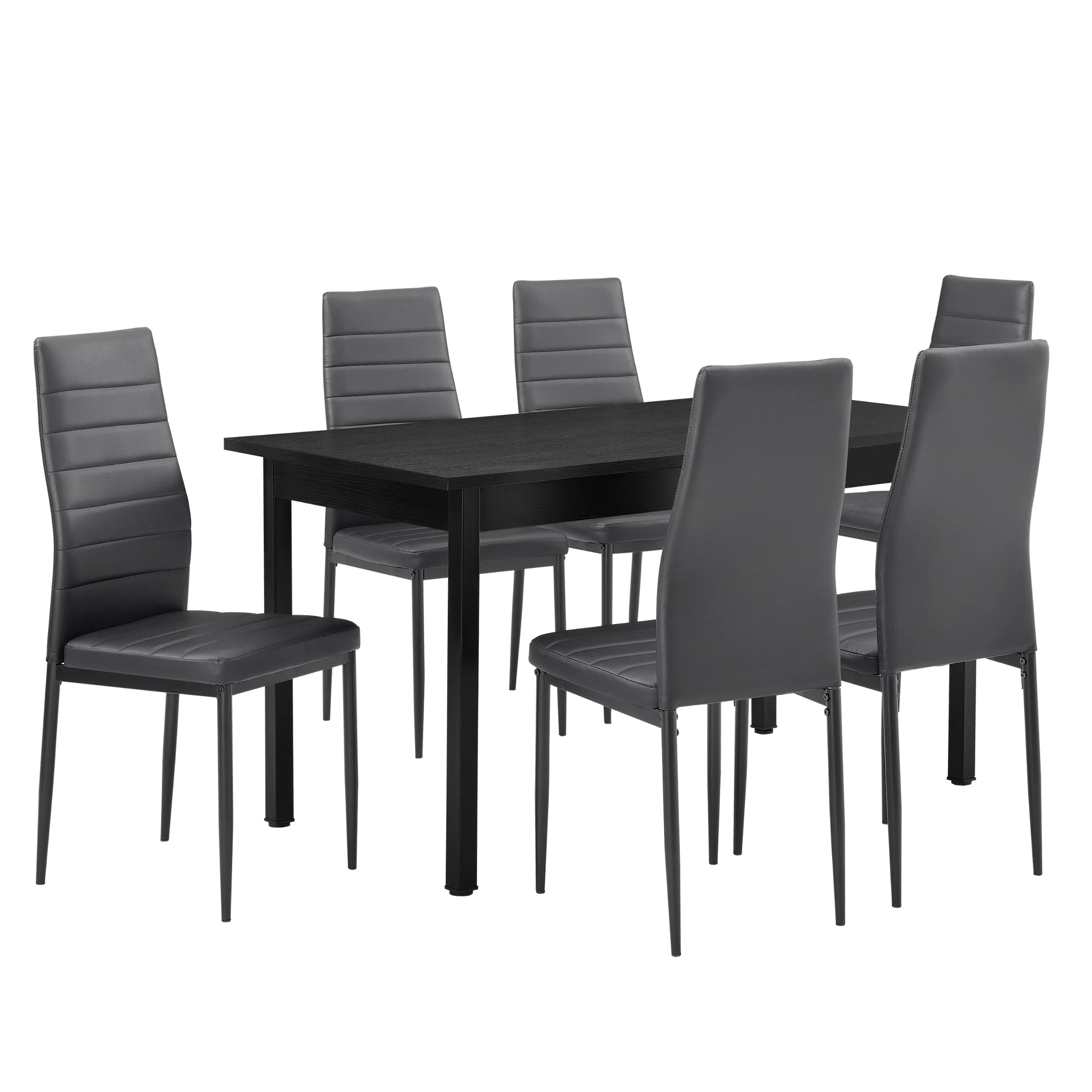[en.casa]® Eetkamerset Turku - 7-delig - verschillende kleuren - Image 2