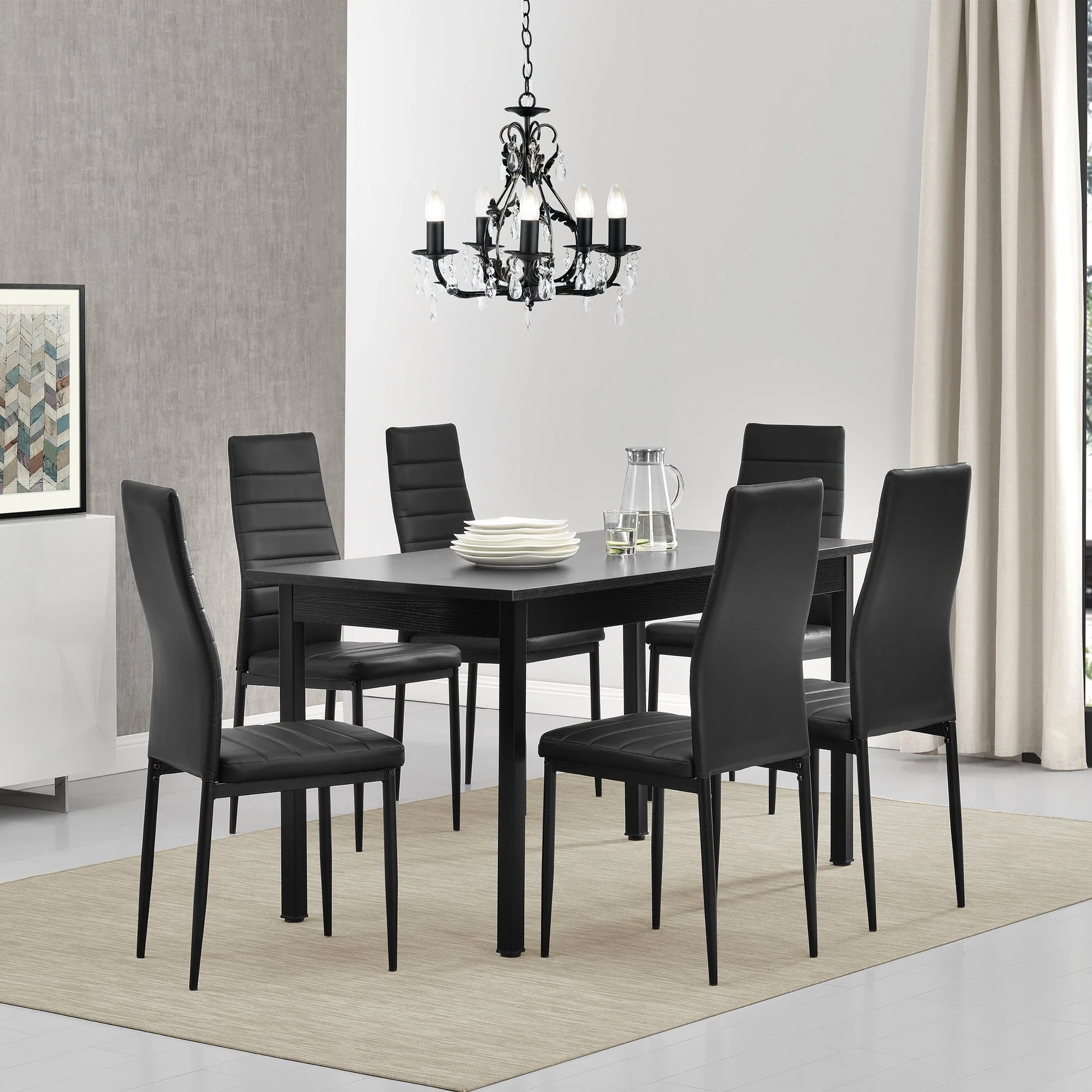 [en.casa]® Eetkamerset Turku - 7-delig - verschillende kleuren - Image 6