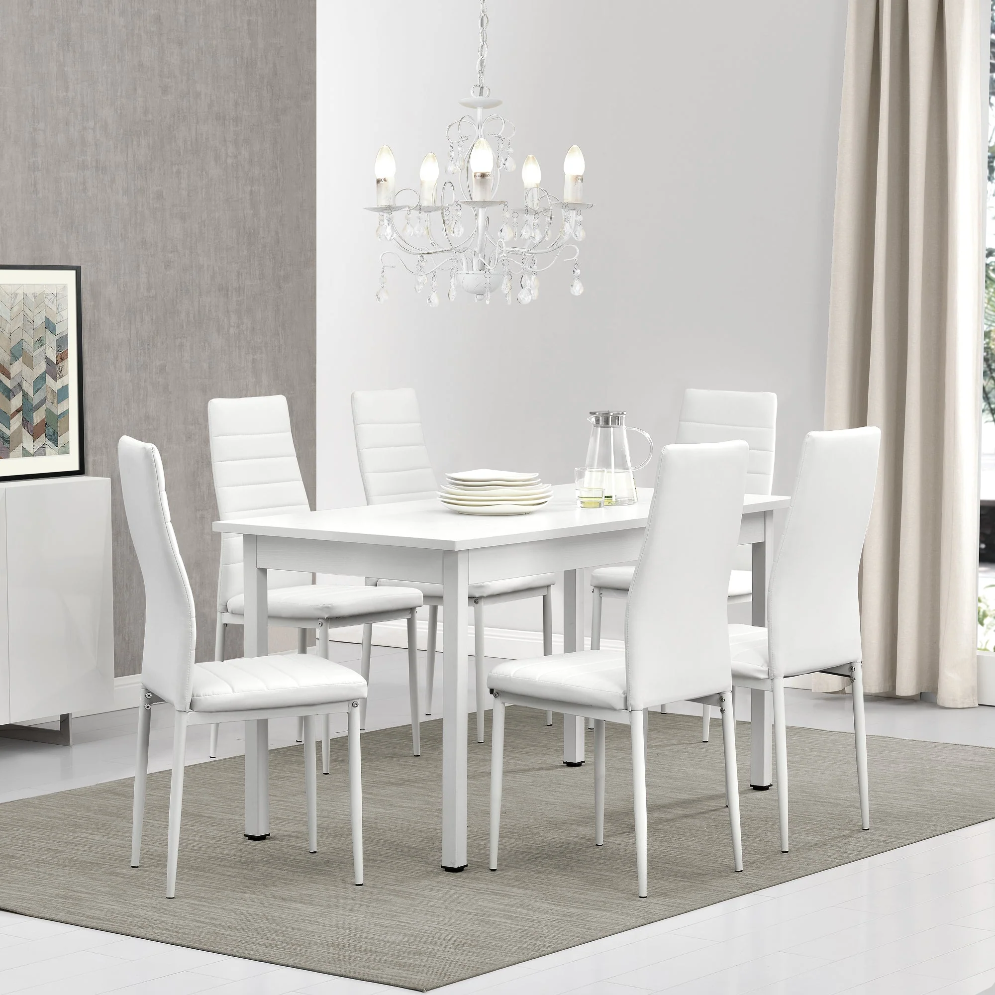 [en.casa]® Eetkamerset Turku - 7-delig - verschillende kleuren - Image 7