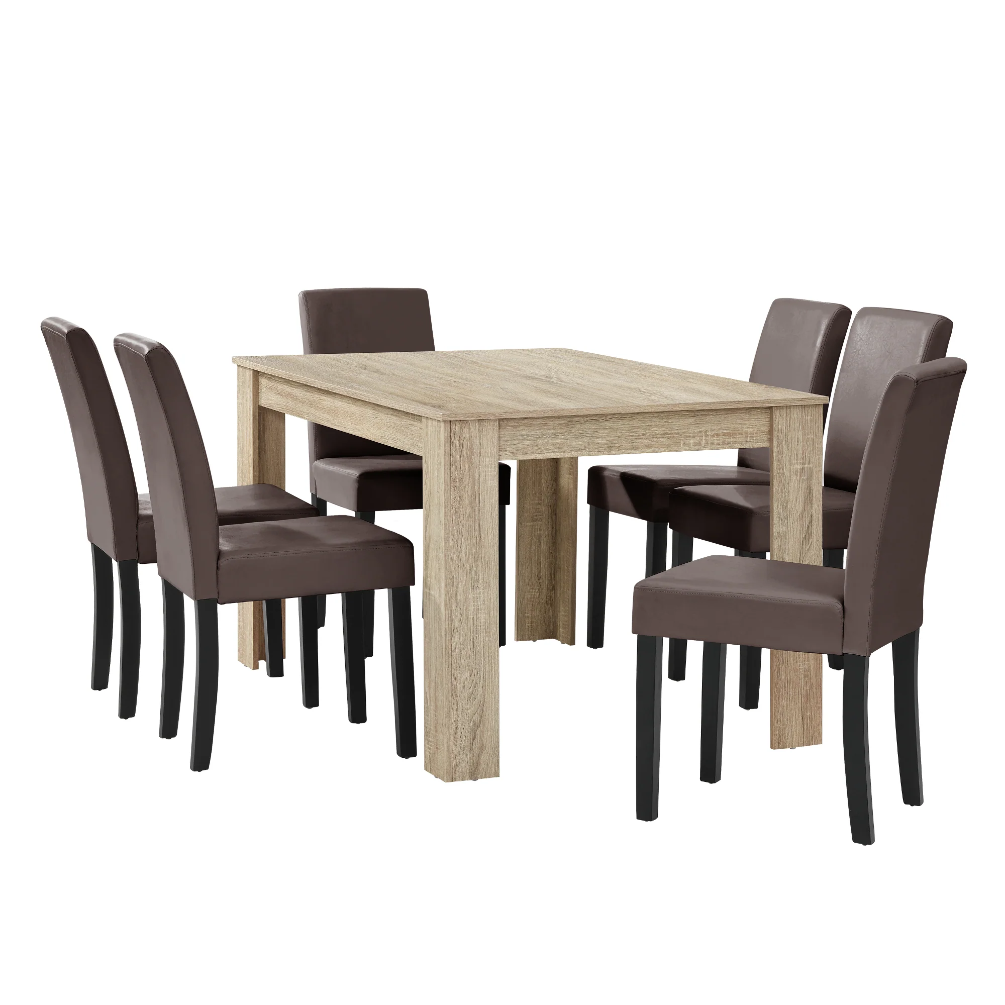 Eetkamerset eethoek 7-delig set tafel en stoelen - 24 varianten - Image 18