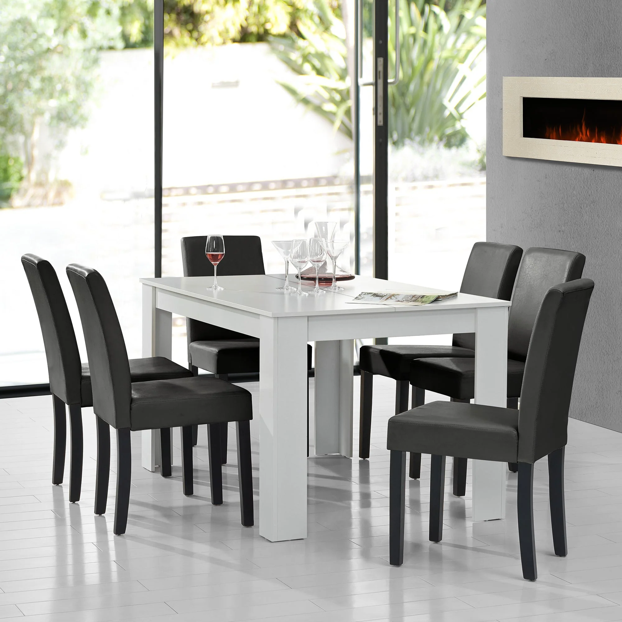 Eetkamerset eethoek 7-delig set tafel en stoelen - 24 varianten - Image 28
