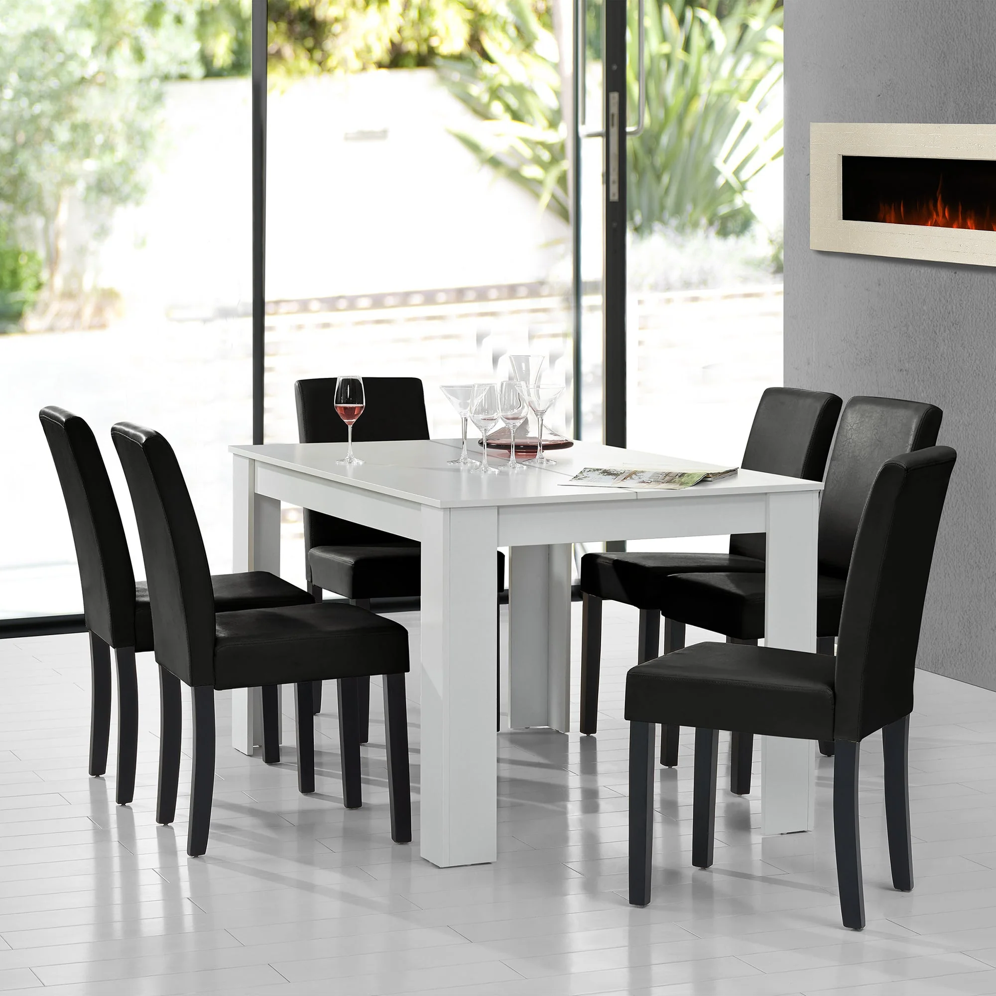 Eetkamerset eethoek 7-delig set tafel en stoelen - 24 varianten - Image 31
