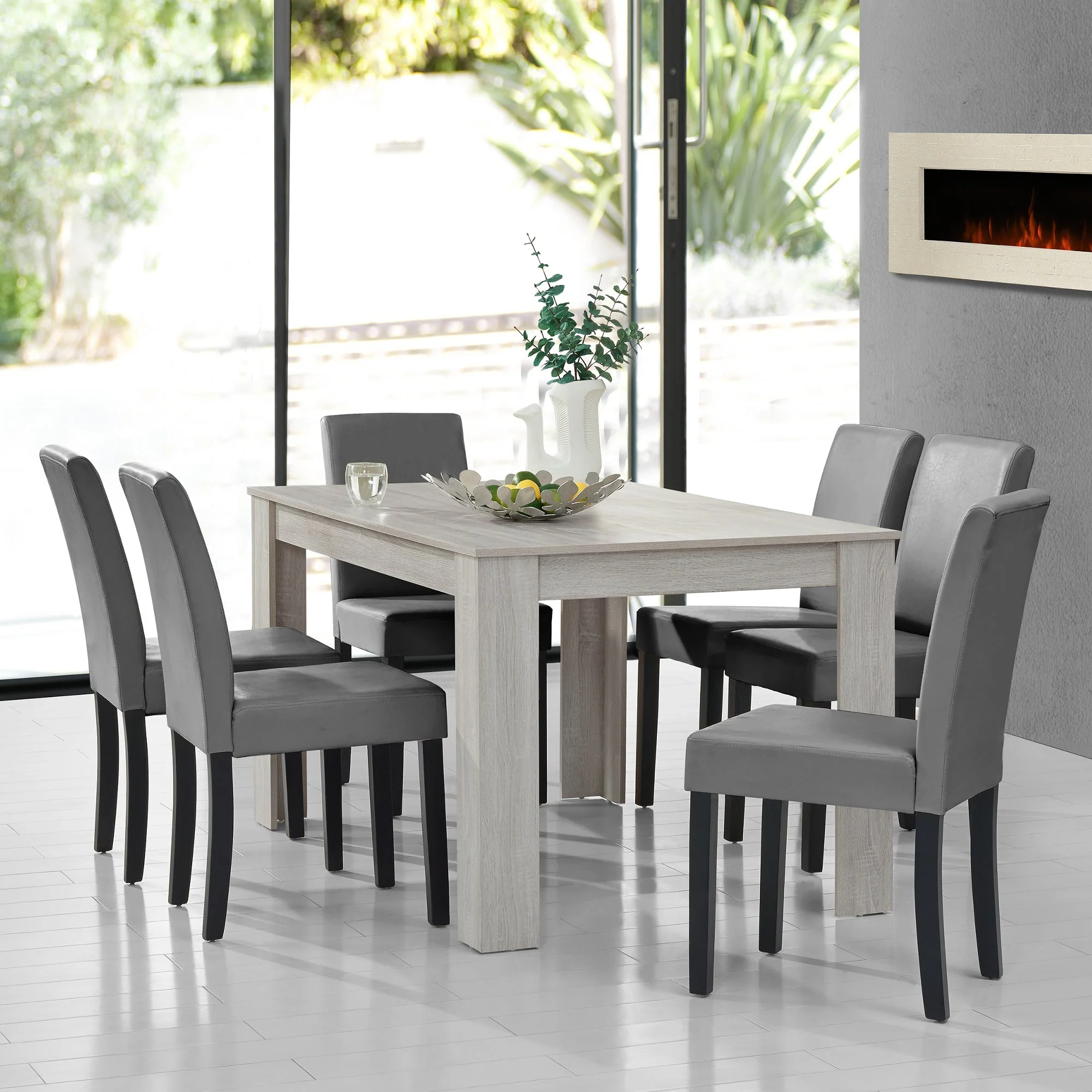 Eetkamerset eethoek 7-delig set tafel en stoelen - 24 varianten - Image 32