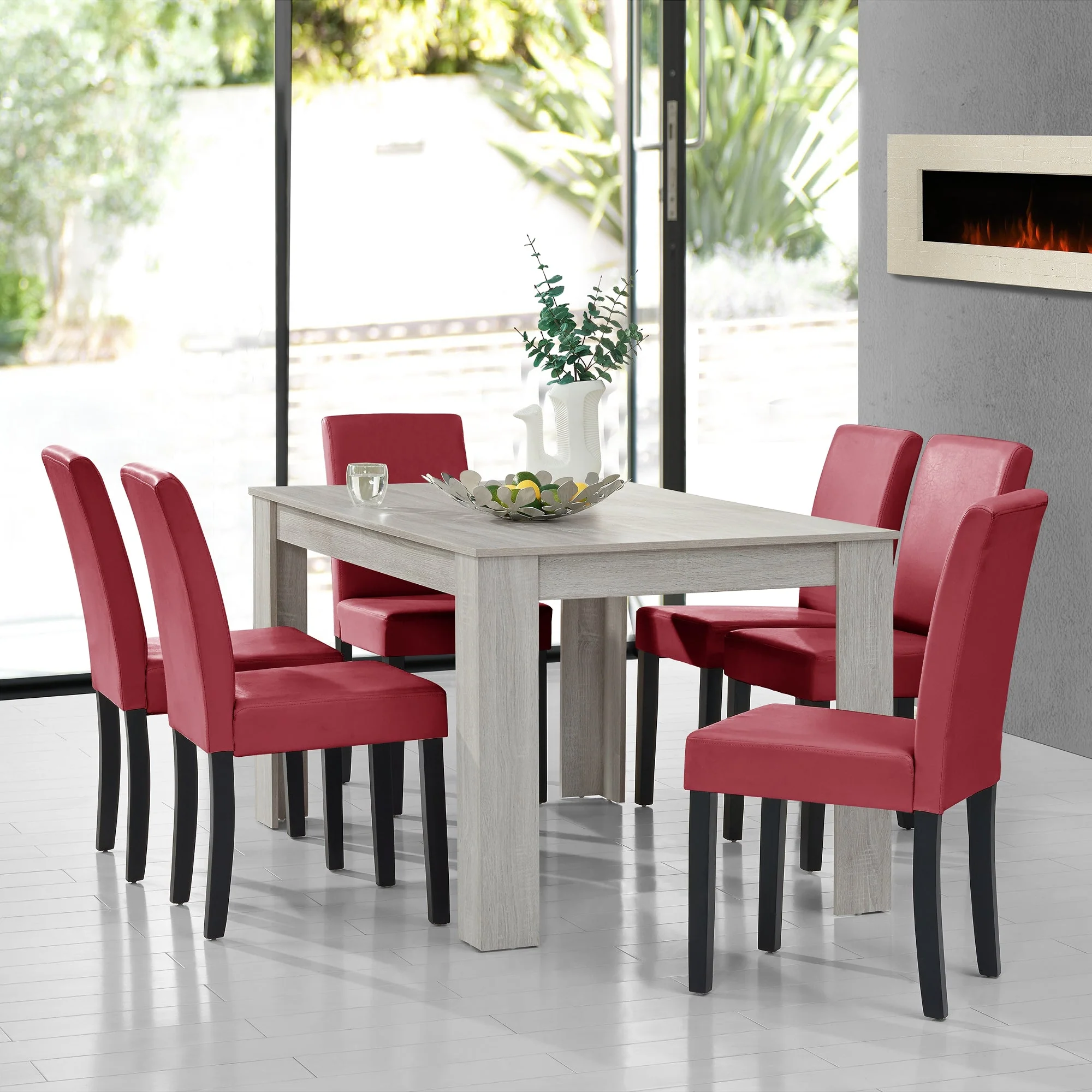 Eetkamerset eethoek 7-delig set tafel en stoelen - 24 varianten - Image 33
