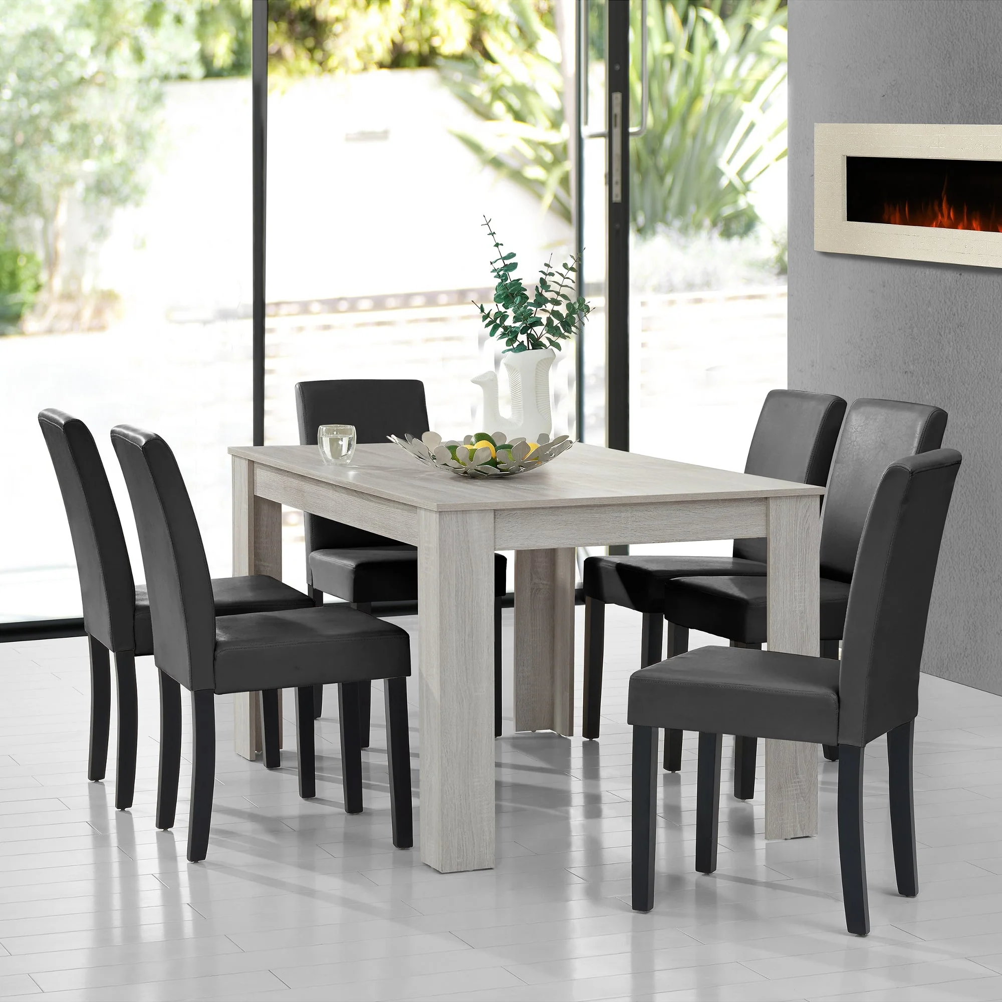 Eetkamerset eethoek 7-delig set tafel en stoelen - 24 varianten - Image 34