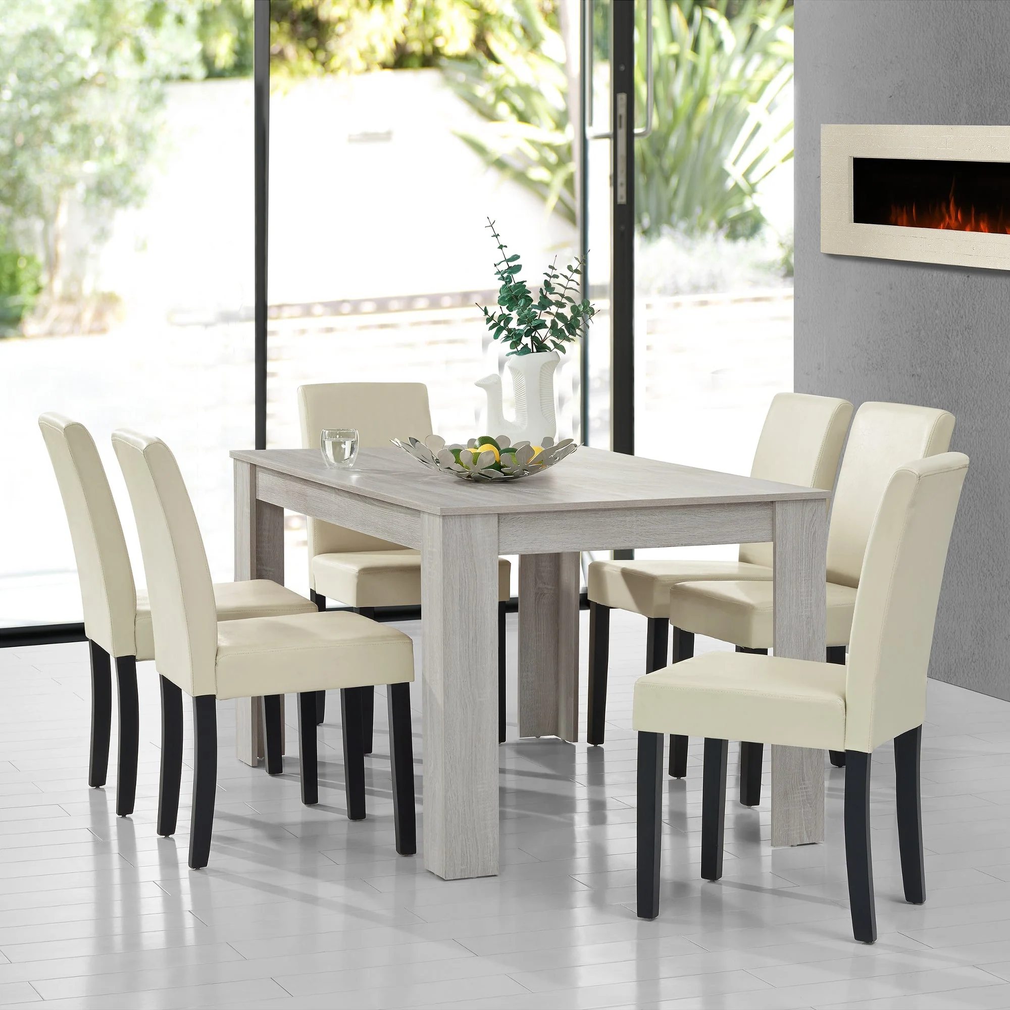 Eetkamerset eethoek 7-delig set tafel en stoelen - 24 varianten - Image 35