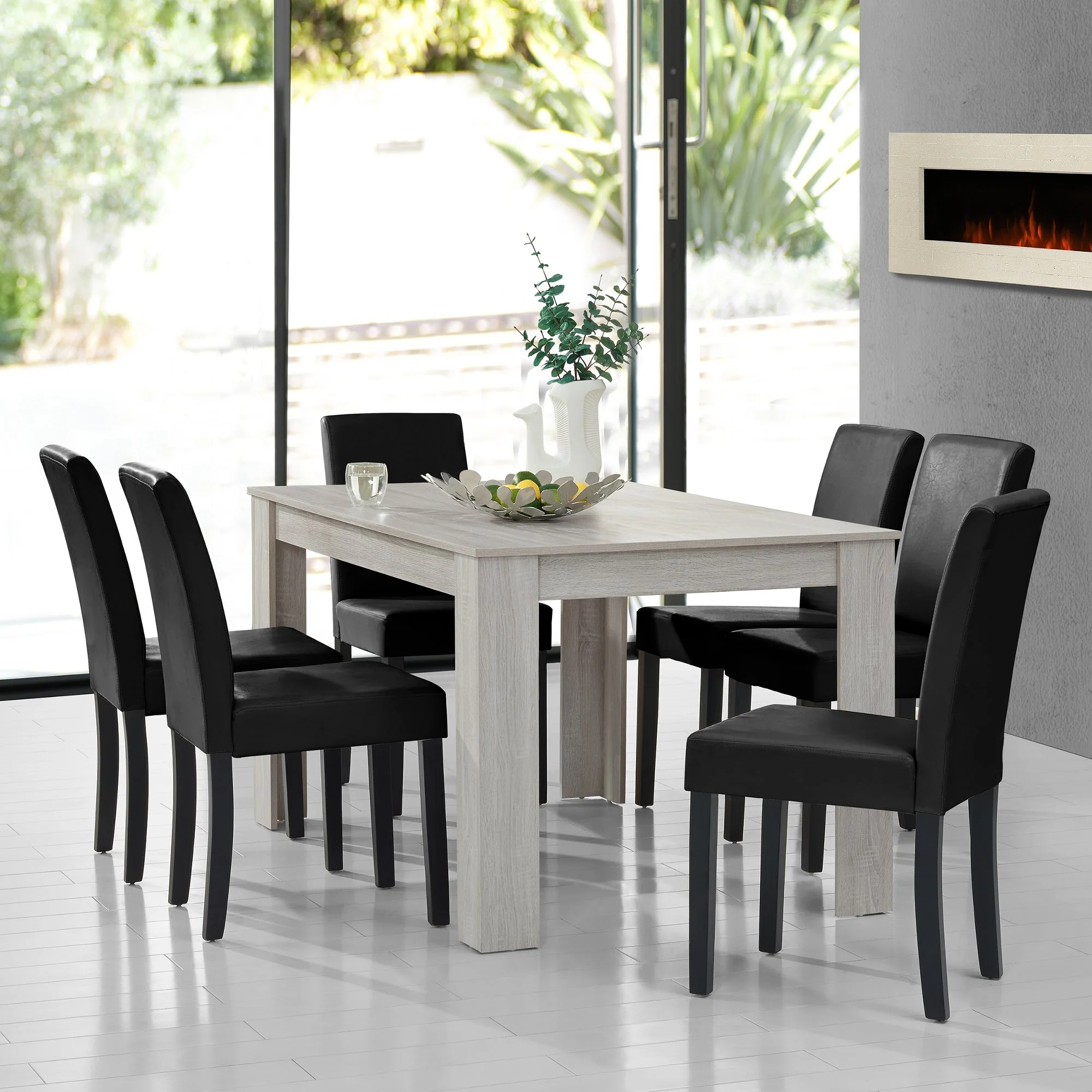 Eetkamerset eethoek 7-delig set tafel en stoelen - 24 varianten - Image 37