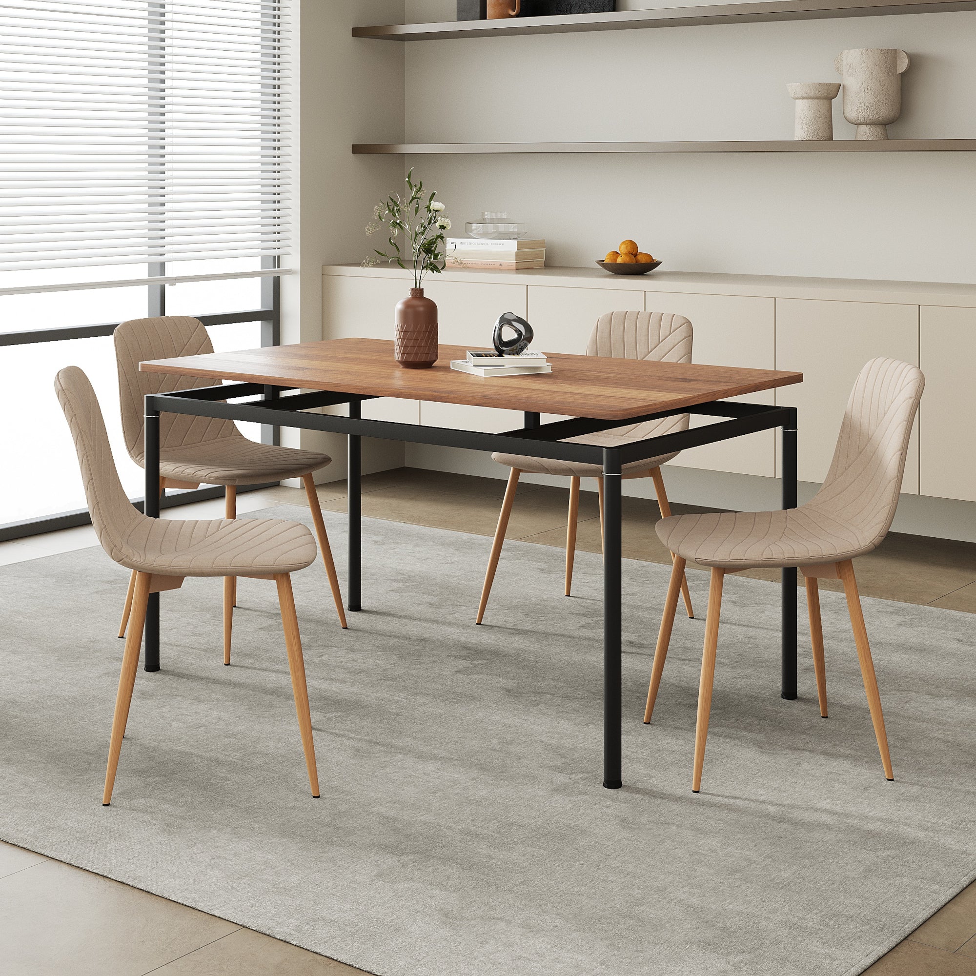 Eetkamerset Hemnes en Köfering 5-delig [en.casa] - Image 2