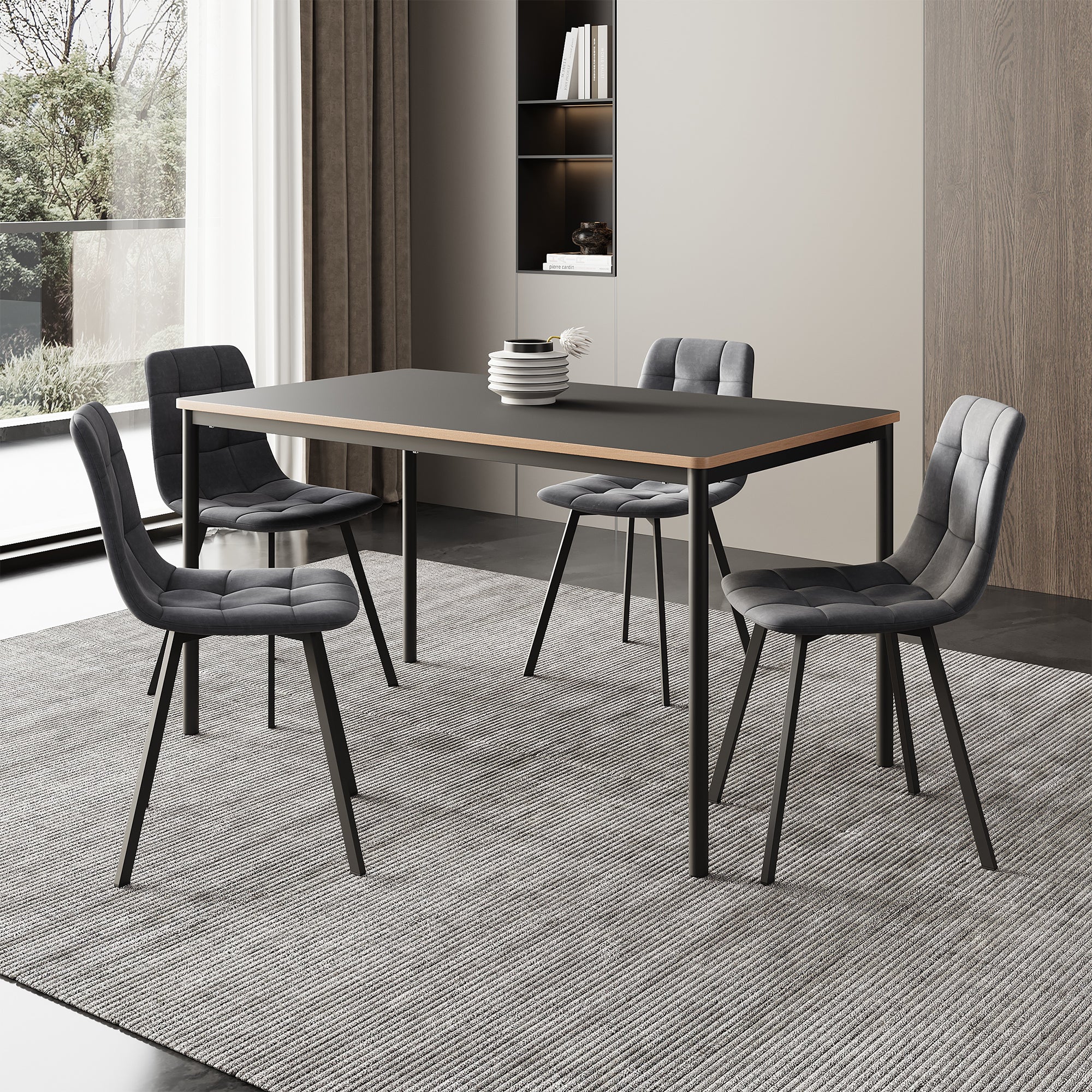 Eetkamerset Lindesberg 5-delig met 140x80 cm [en.casa]