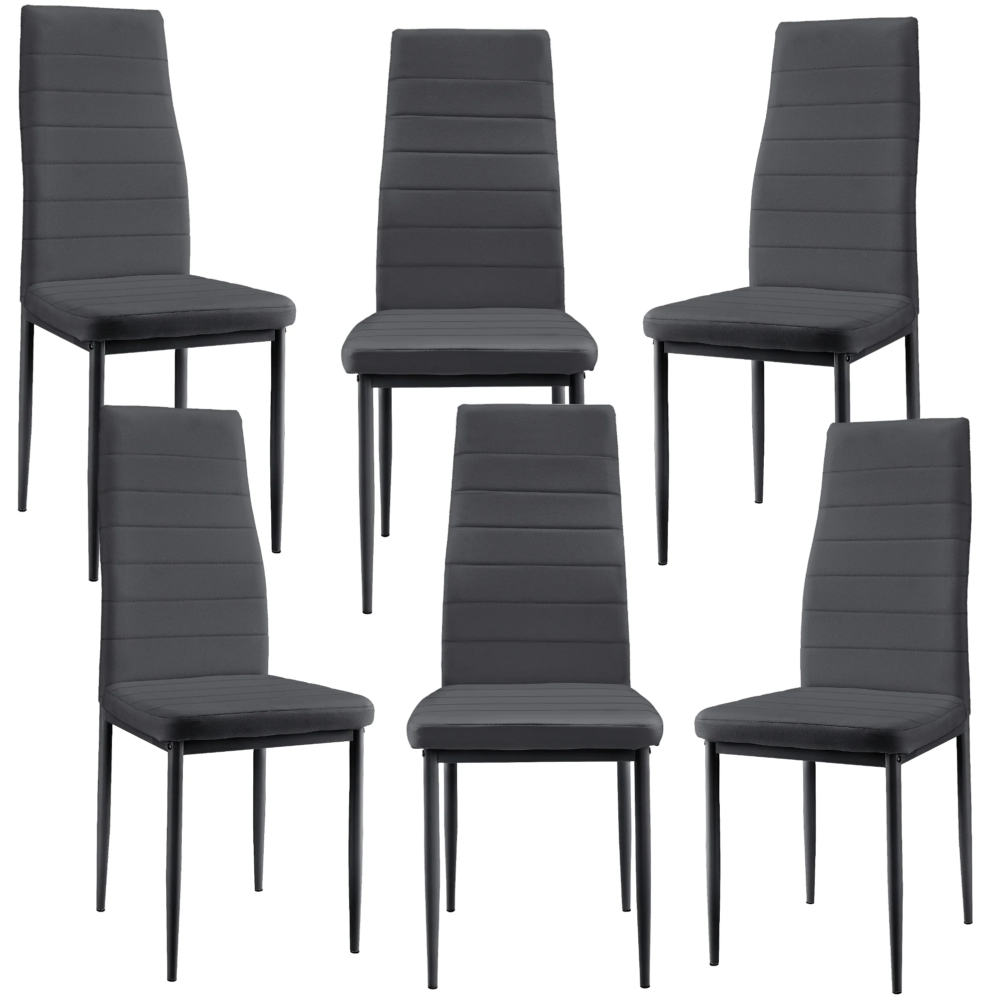 Eetkamerstoel Graz 96x43x52 cm set van 6 kunstleer - 3 varianten - Image 4