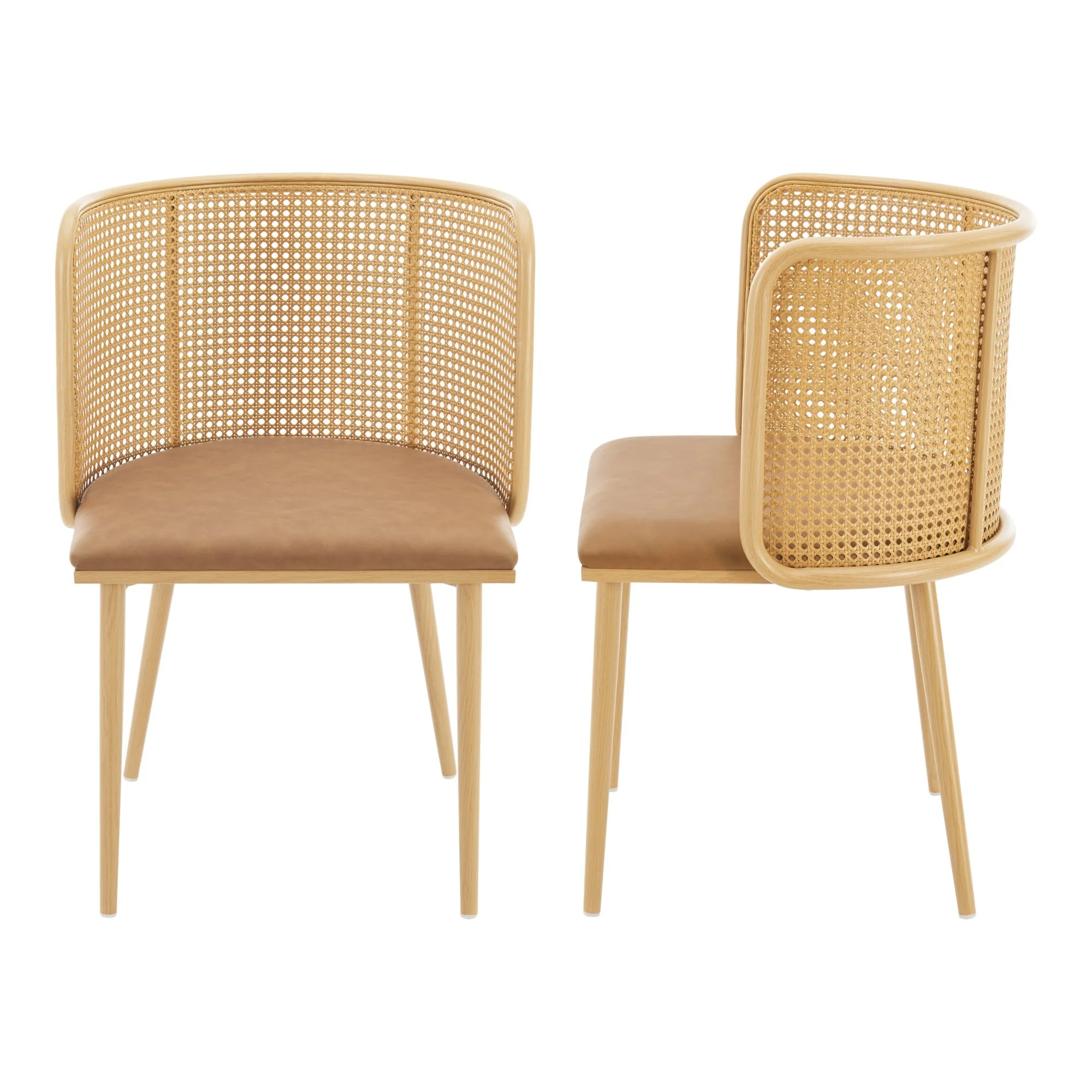 [en.casa] Eetkamerstoel Flen set van 2 75x52x49 cm - 2 varianten