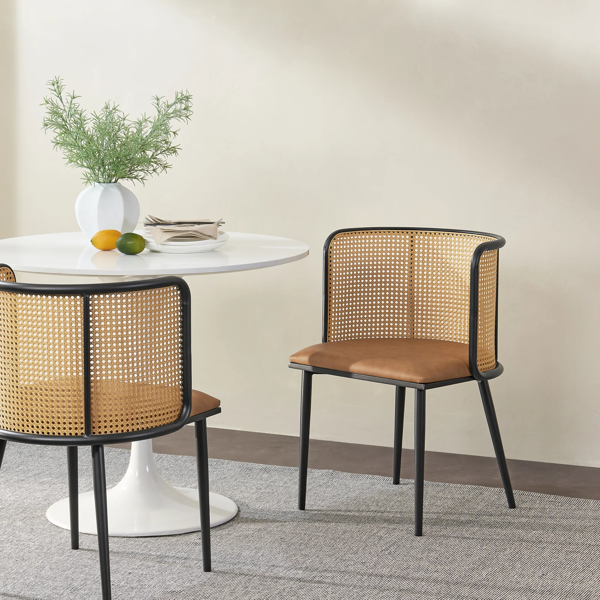 [en.casa] Eetkamerstoel Flen set van 2 75x52x49 cm - 2 varianten - Image 2