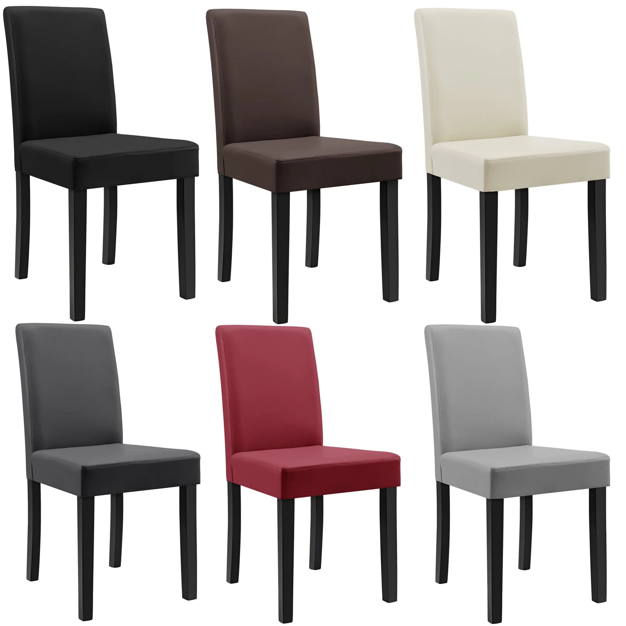 Eetkamerstoel set van 2 Hamburg 2-delig eetkamerstoelen set kunstleer [en.casa]
