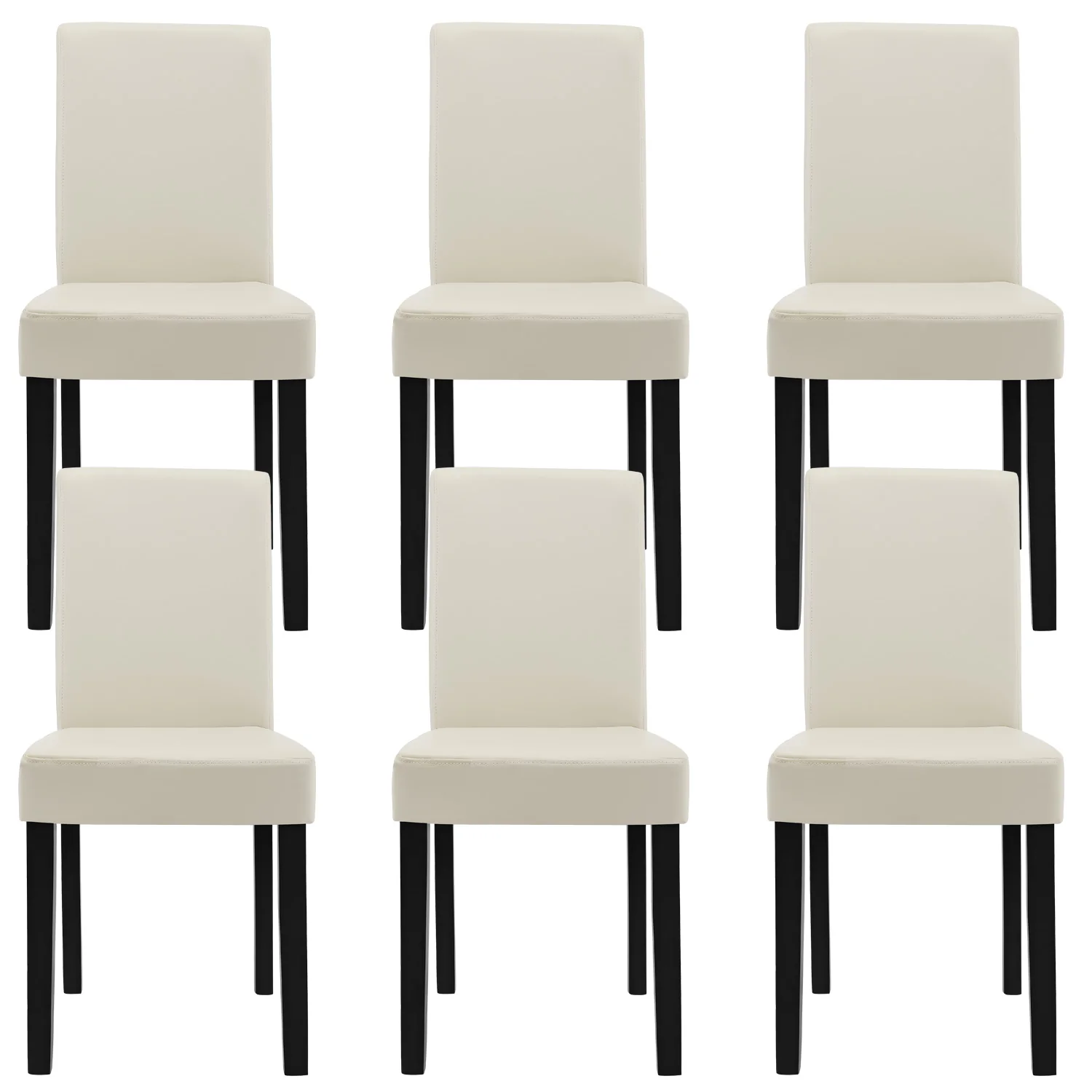 Eetkamerstoel set van 6 Hamburg eetkamerstoelen set kunstleer [en.casa] - Image 2