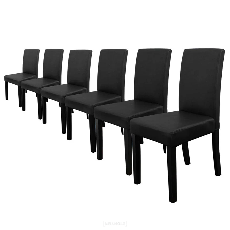 Eetkamerstoel set van 6 Hamburg eetkamerstoelen set kunstleer [en.casa] - Image 3