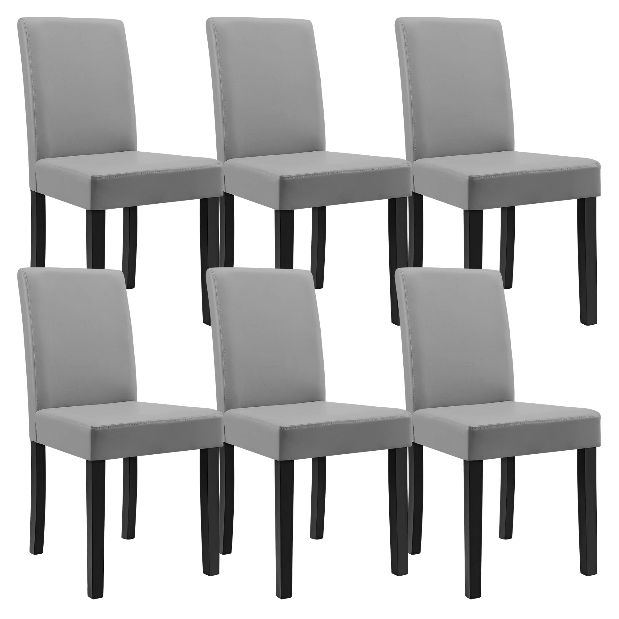Eetkamerstoel set van 6 Hamburg eetkamerstoelen set kunstleer [en.casa] - Image 4