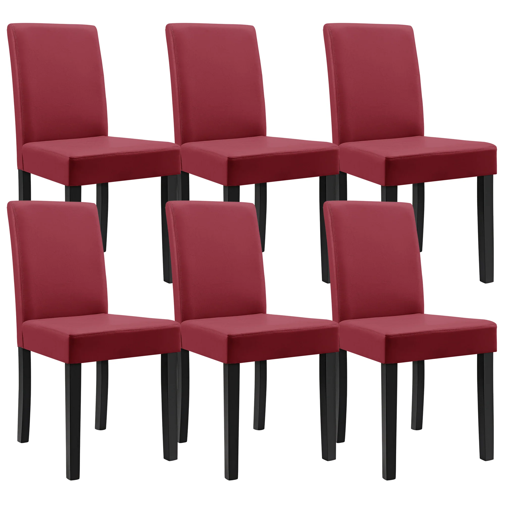 Eetkamerstoel set van 6 Hamburg eetkamerstoelen set kunstleer [en.casa] - Image 5