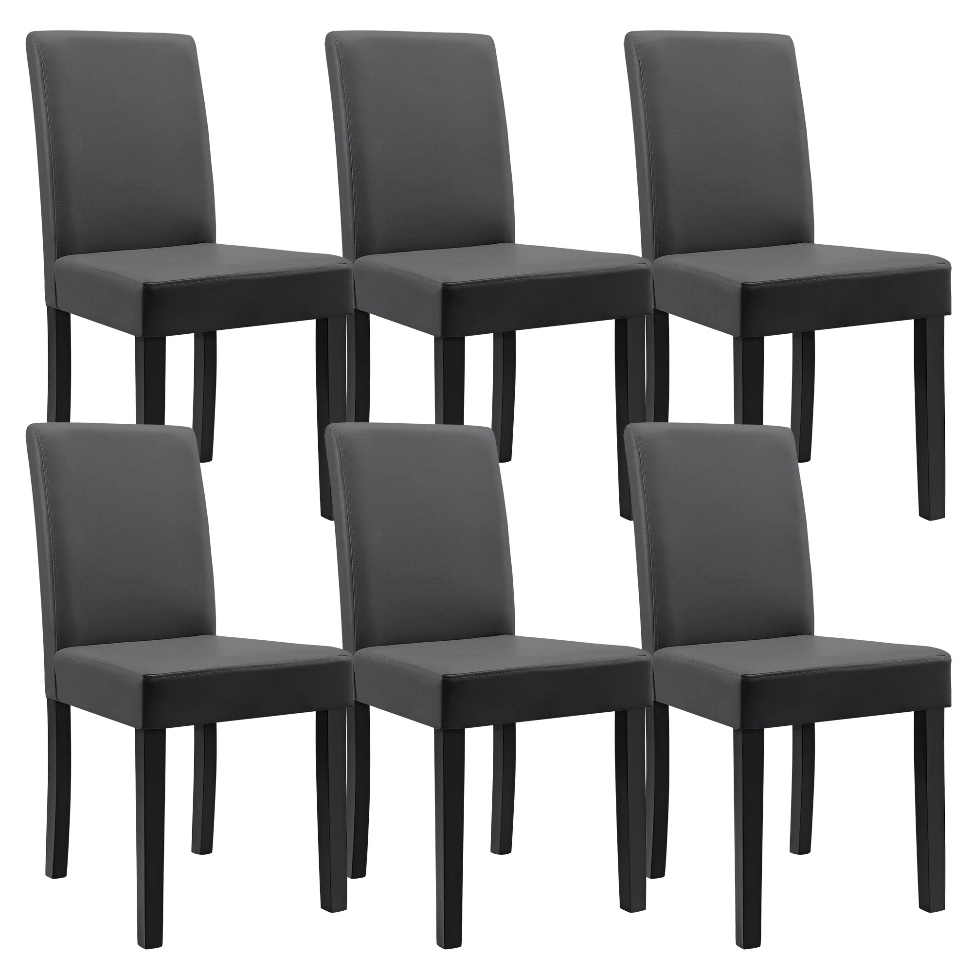 Eetkamerstoel set van 6 Hamburg eetkamerstoelen set kunstleer [en.casa] - Image 6