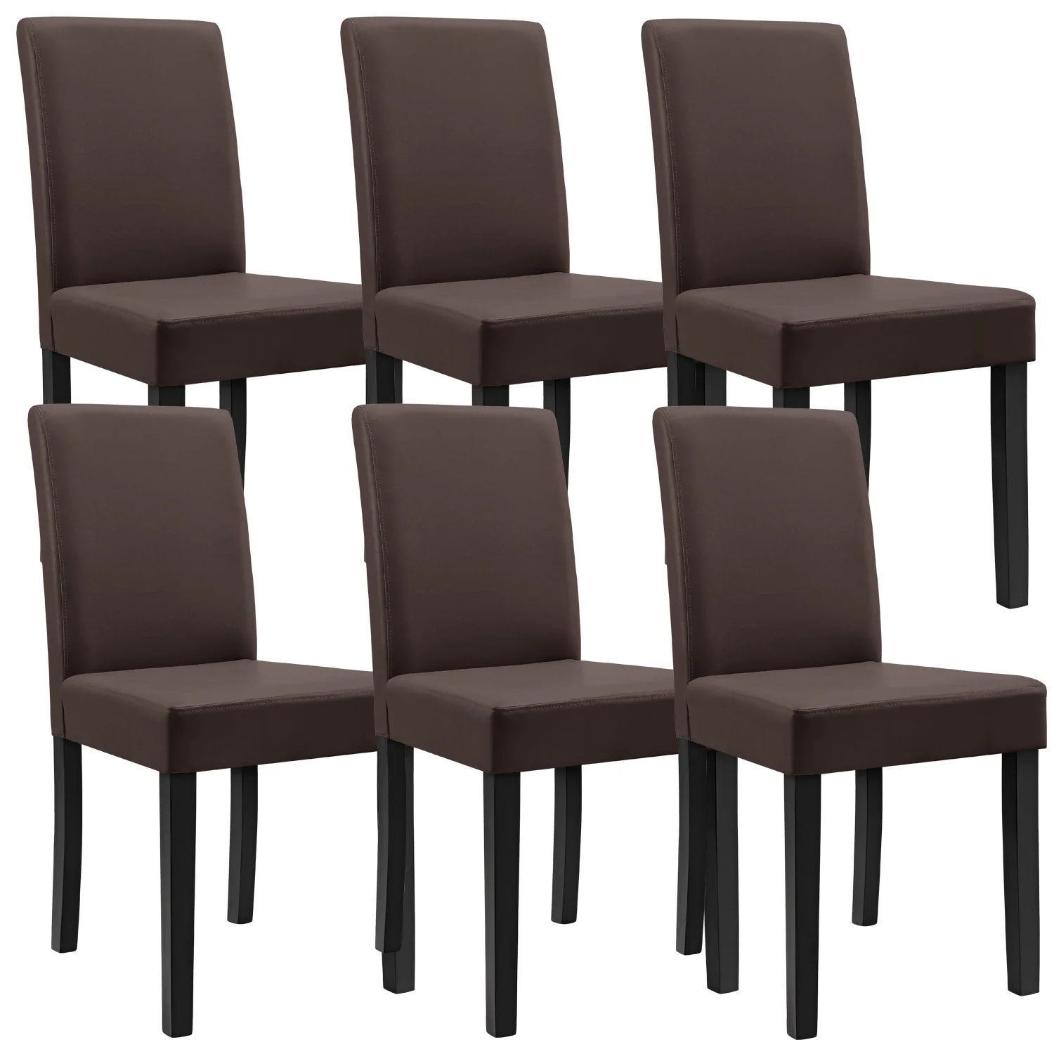 Eetkamerstoel set van 6 Hamburg eetkamerstoelen set kunstleer [en.casa] - Image 7