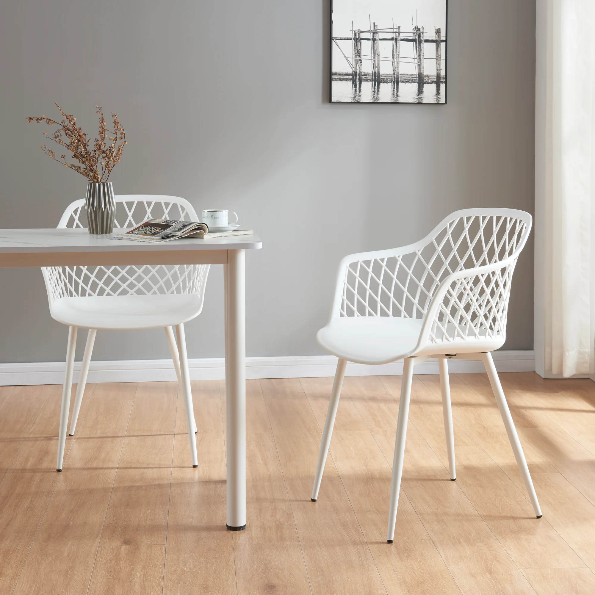[en.casa] Eetkamerstoel set van 2 Kangasniemi 82x56x52 cm - 2 varianten