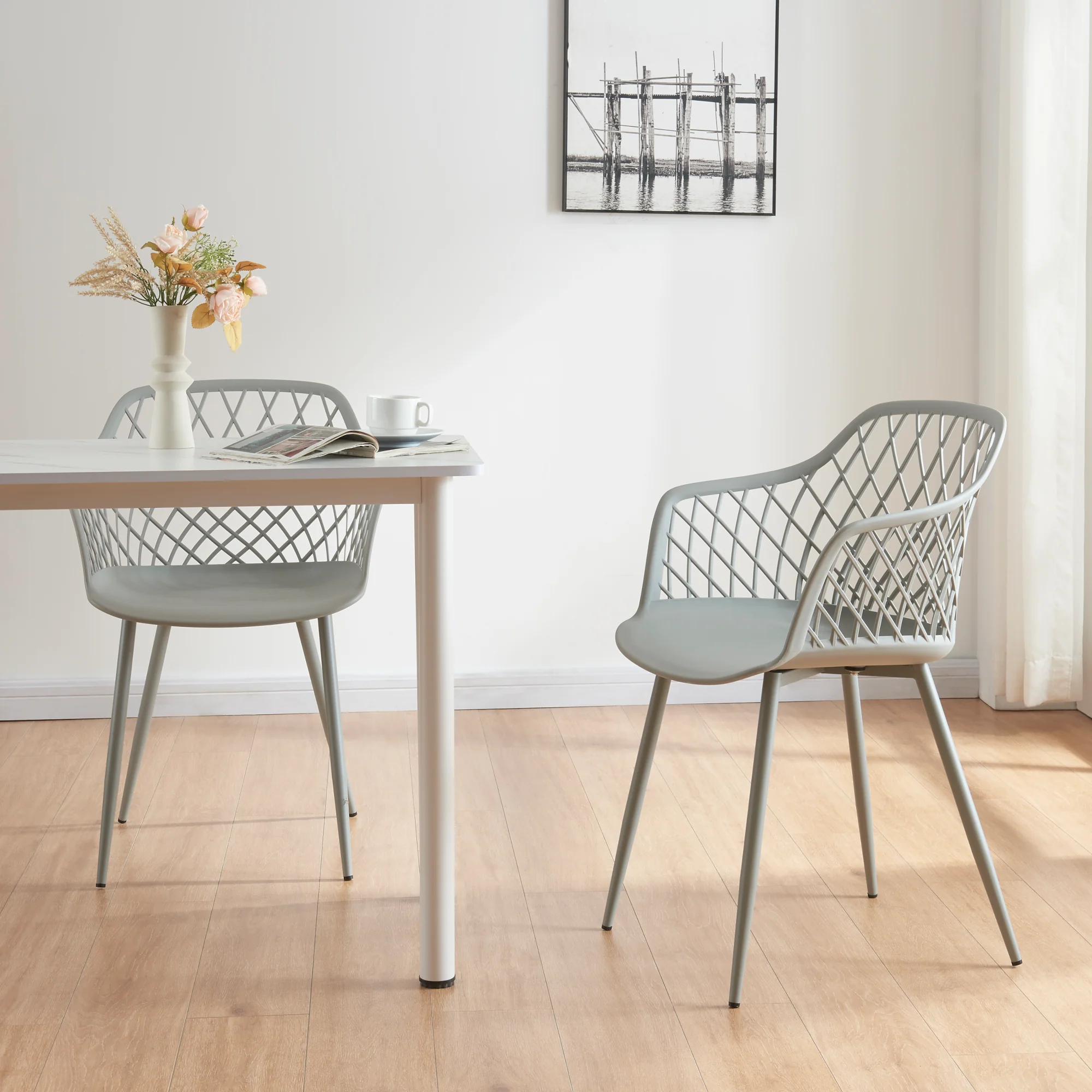 [en.casa] Eetkamerstoel set van 2 Kangasniemi 82x56x52 cm - 2 varianten - Image 2