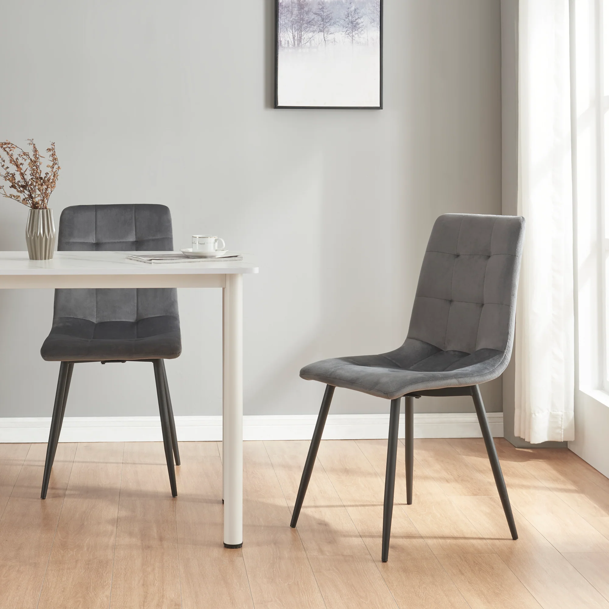 [en.casa] Eetkamerstoel set van 2 Lexnitz 89x44x45 cm - 4 varianten
