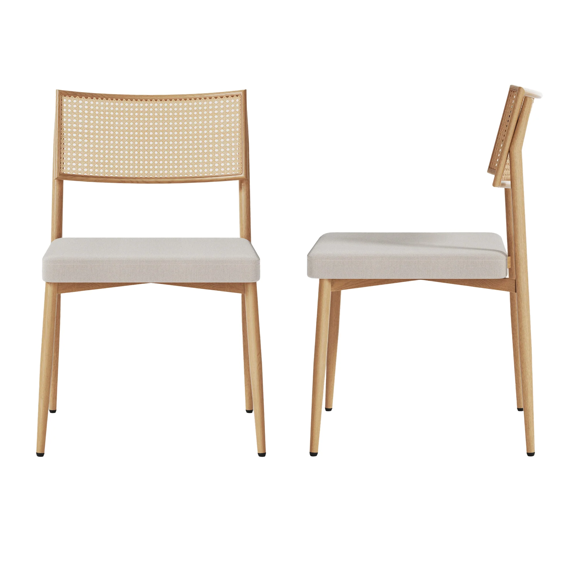 Eetkamerstoel Jördfjok set 79x49x57 cm beige [en.casa] - Image 2