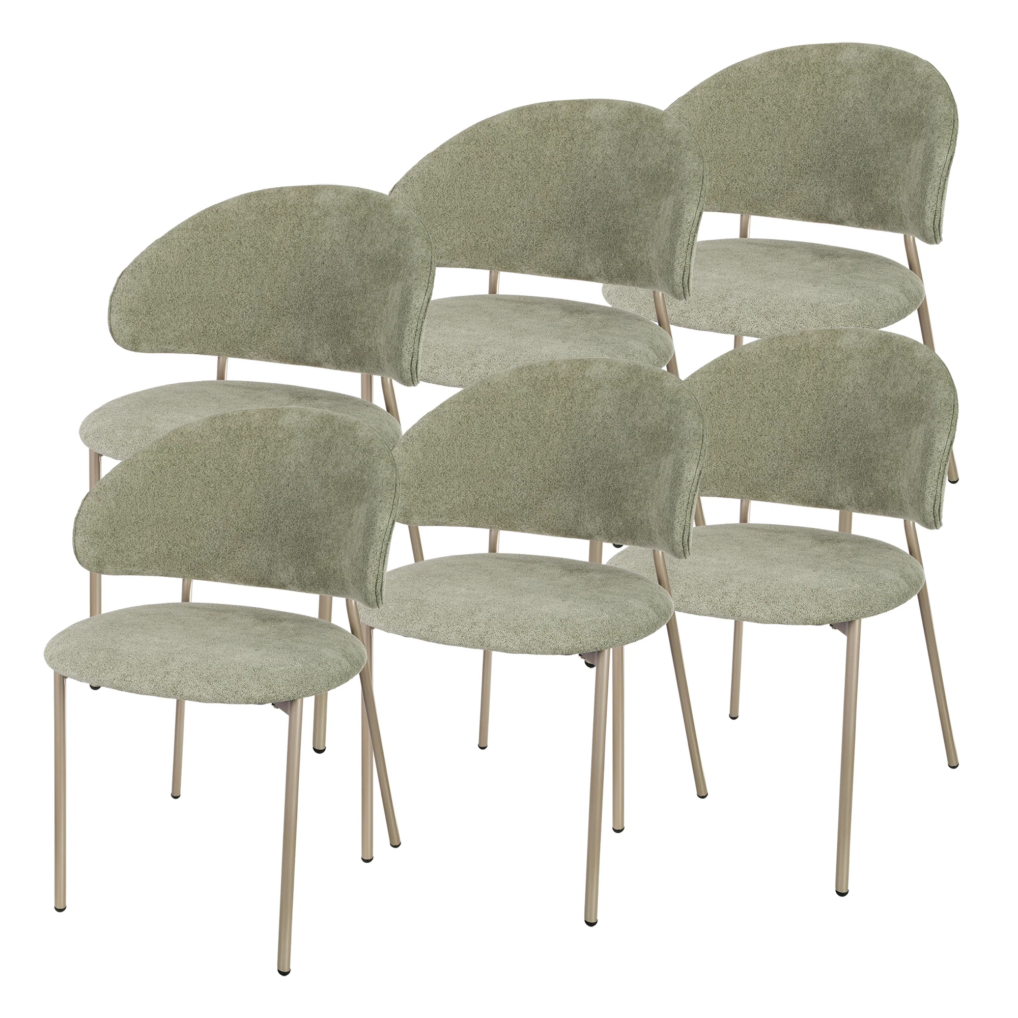 Eetkamerstoel Lipis set 77x53x56 cm groen [en.casa] - Image 4
